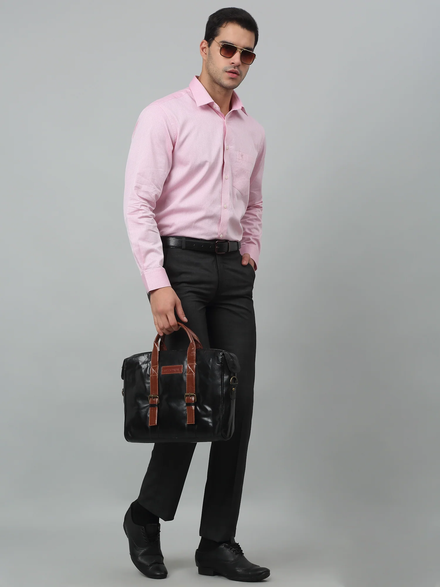 Formal Trouser for Men | Breathable & Soft with Color Fastness Regular Fit Poly Viscose Fabric Checkered Pattern Hook & Eye Closure - Image 6