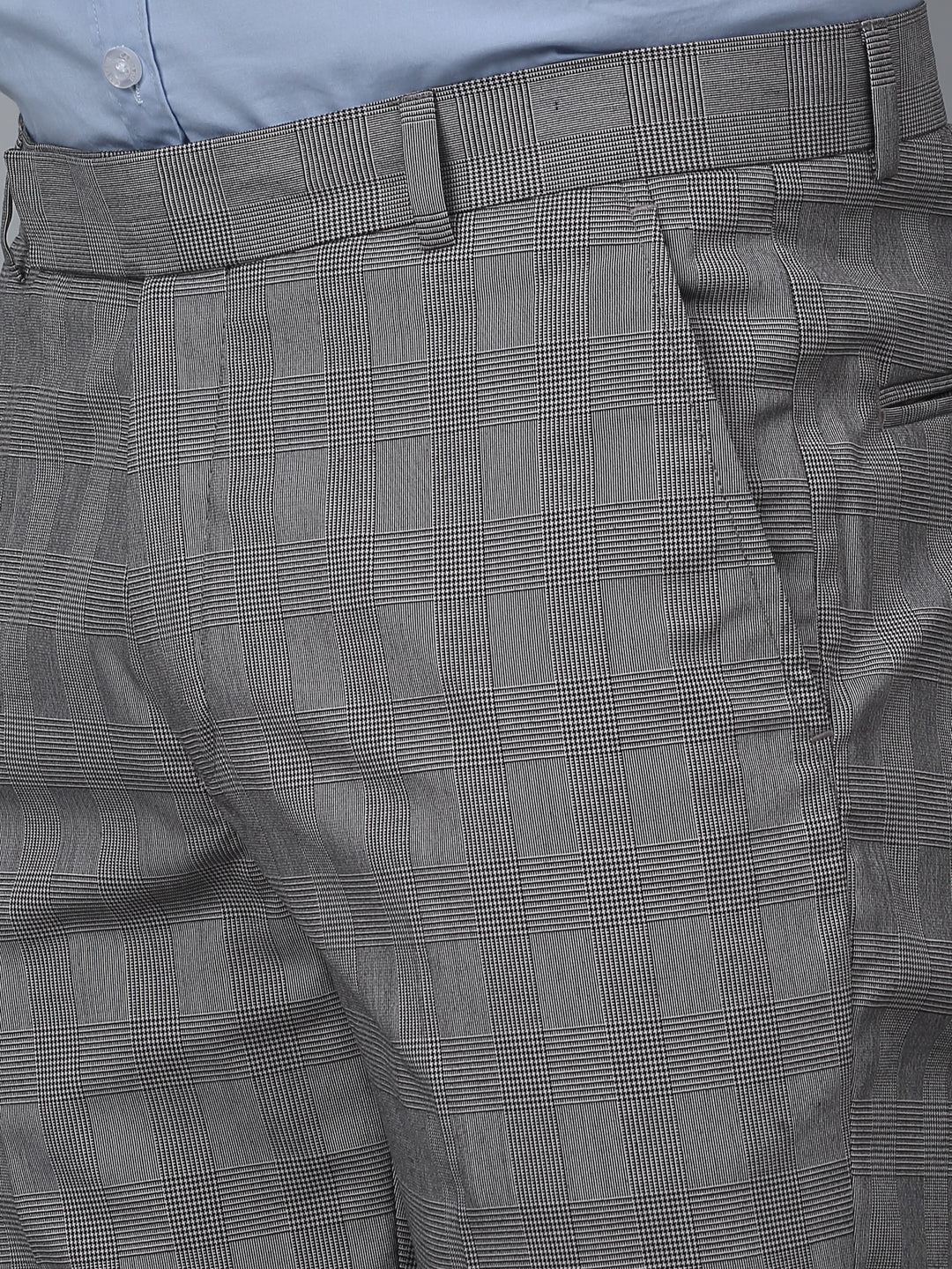 Formal Trouser for Men | Breathable & Soft with Color Fastness Regular Fit Poly Viscose Fabric Checkered Pattern Hook & Eye Closure - Image 3
