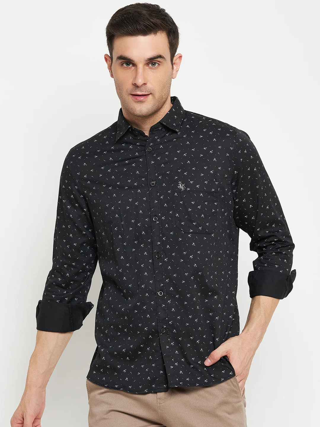 Casual Shirt for Men | Breathable & Soft with Color Fastness Regular Fit Spread Collar Neck Cotton Fabric Printed Pattern