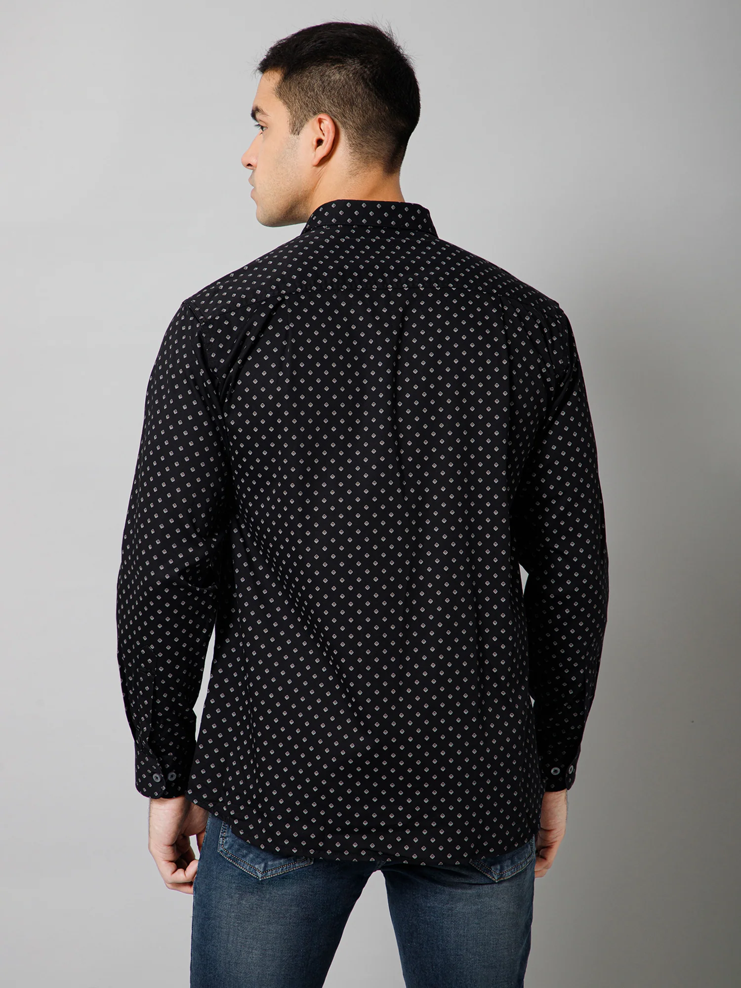 Casual Shirt for Men | Breathable & Soft with Color Fastness Regular Fit Spread Collar Neck Cotton Blend Fabric Printed Pattern - Image 4