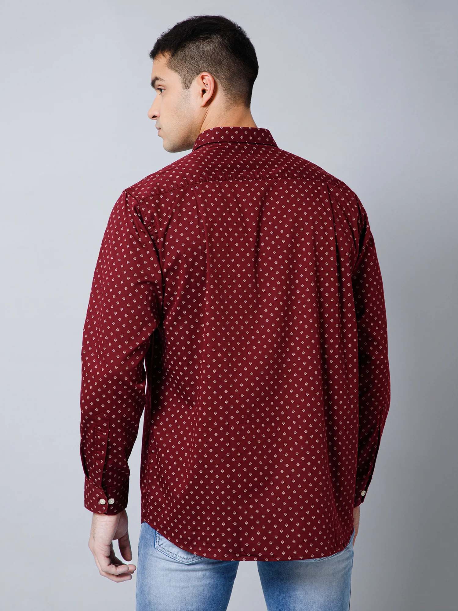 Casual Shirt for Men | Breathable & Soft with Color Fastness Regular Fit Spread Collar Neck Cotton Blend Fabric Printed Pattern - Image 4