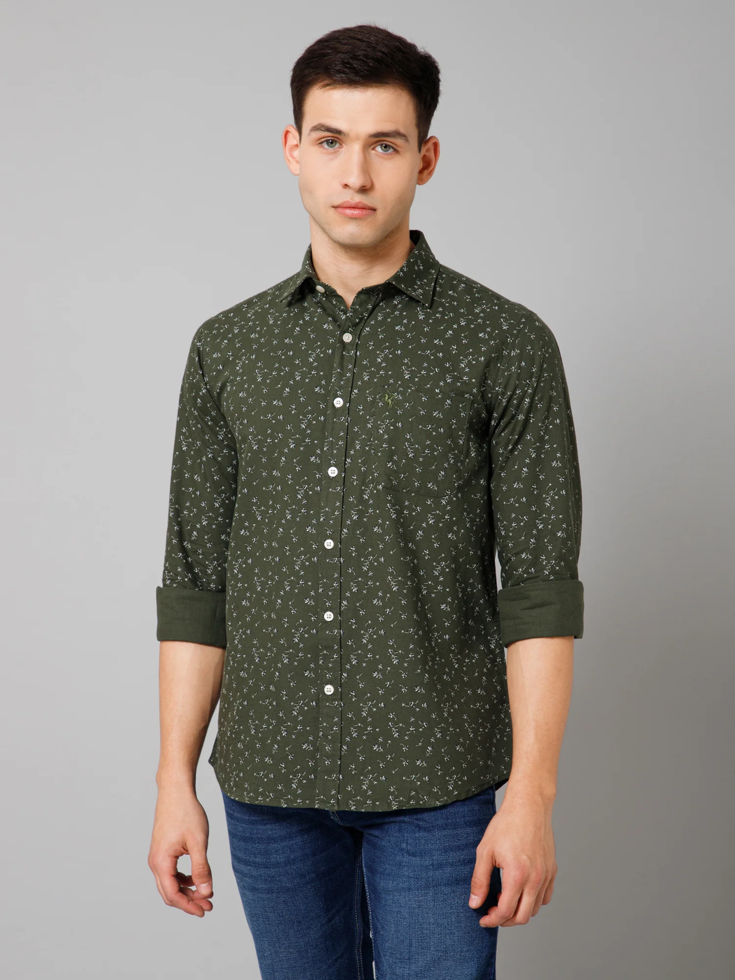 Casual Shirt for Men | Breathable & Soft with Color Fastness Regular Fit Spread Collar Neck Cotton Blend Fabric Printed Pattern