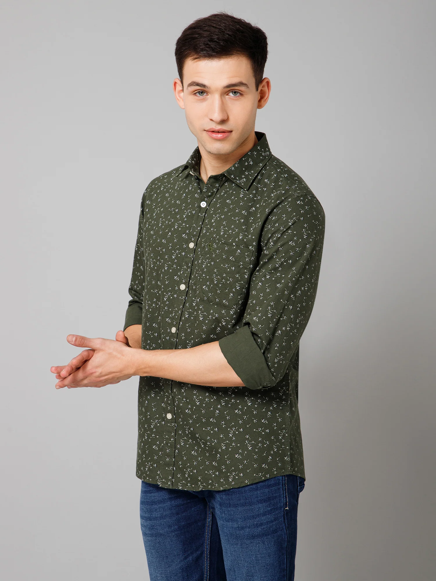 Casual Shirt for Men | Breathable & Soft with Color Fastness Regular Fit Spread Collar Neck Cotton Blend Fabric Printed Pattern - Image 2