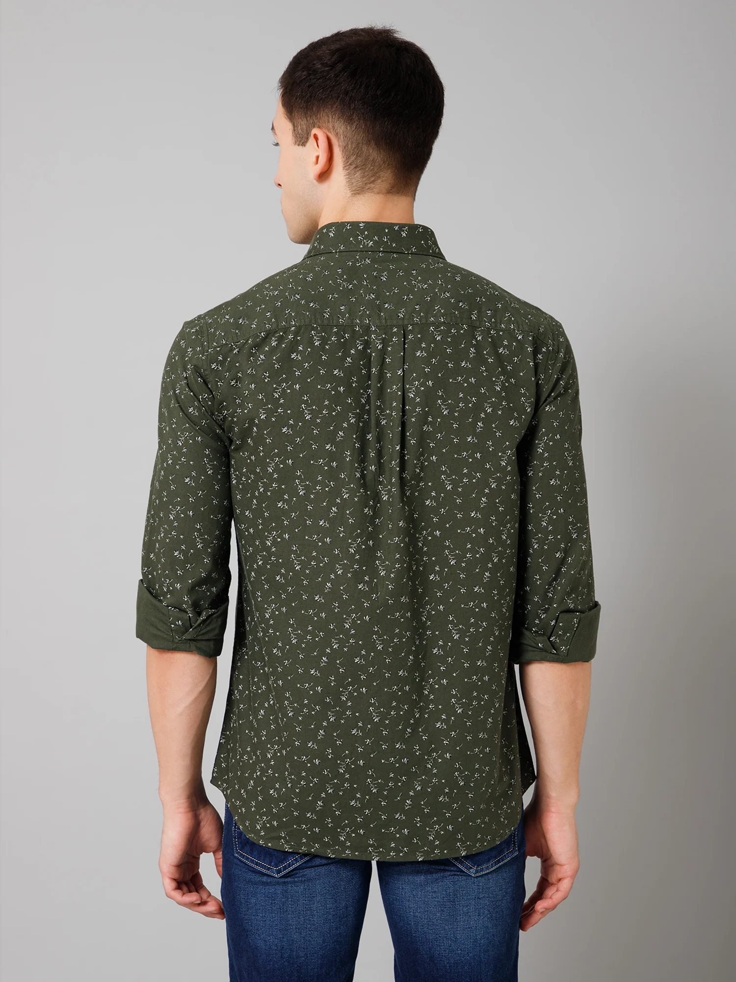 Casual Shirt for Men | Breathable & Soft with Color Fastness Regular Fit Spread Collar Neck Cotton Blend Fabric Printed Pattern - Image 4