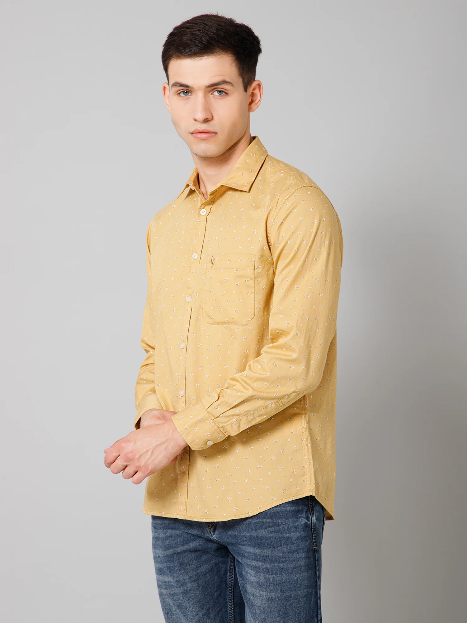 Casual Shirt for Men | Breathable & Soft with Color Fastness Regular Fit Spread Collar Neck Cotton Fabric Printed Pattern - Image 2