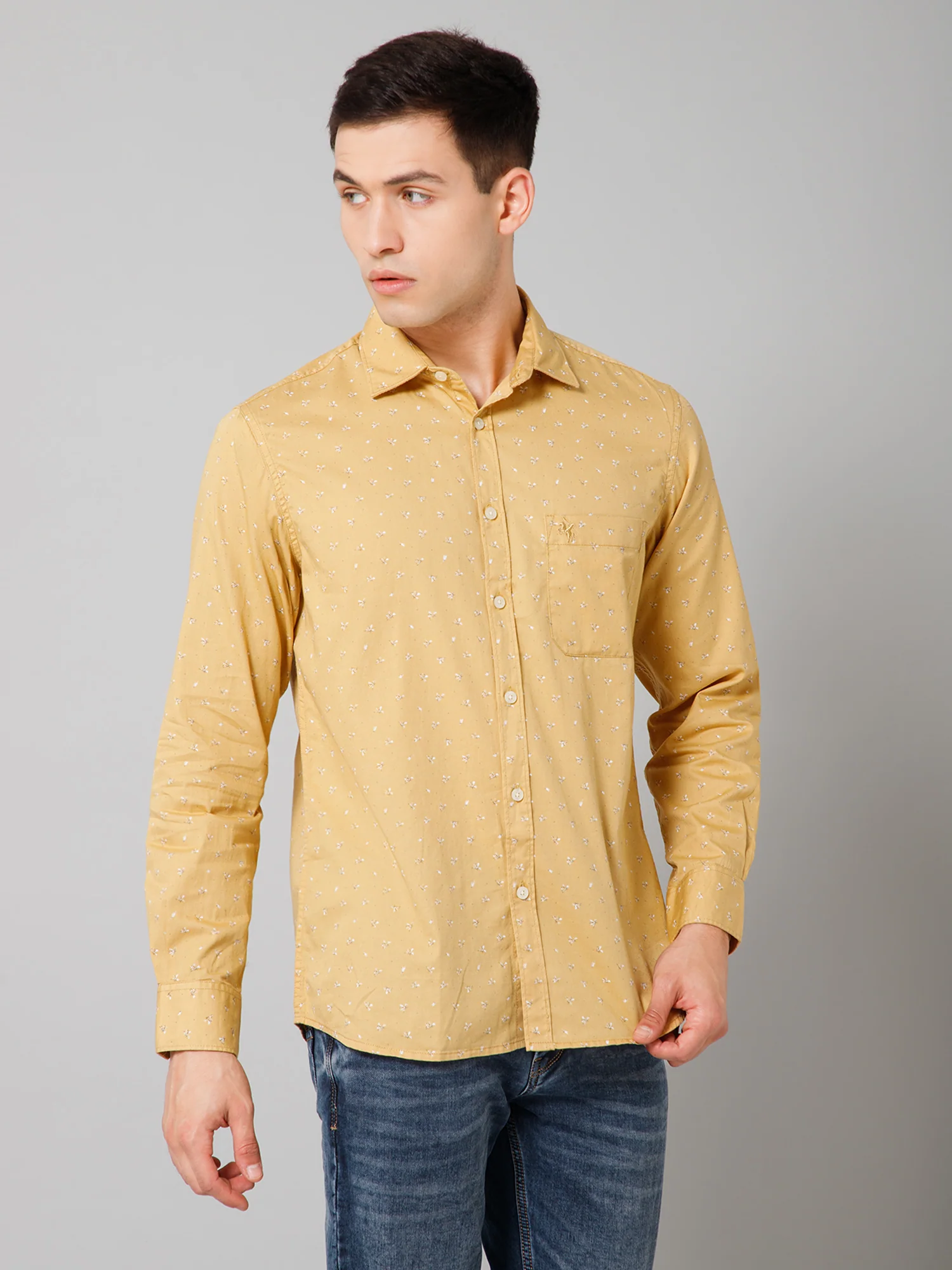 Casual Shirt for Men | Breathable & Soft with Color Fastness Regular Fit Spread Collar Neck Cotton Fabric Printed Pattern - Image 3