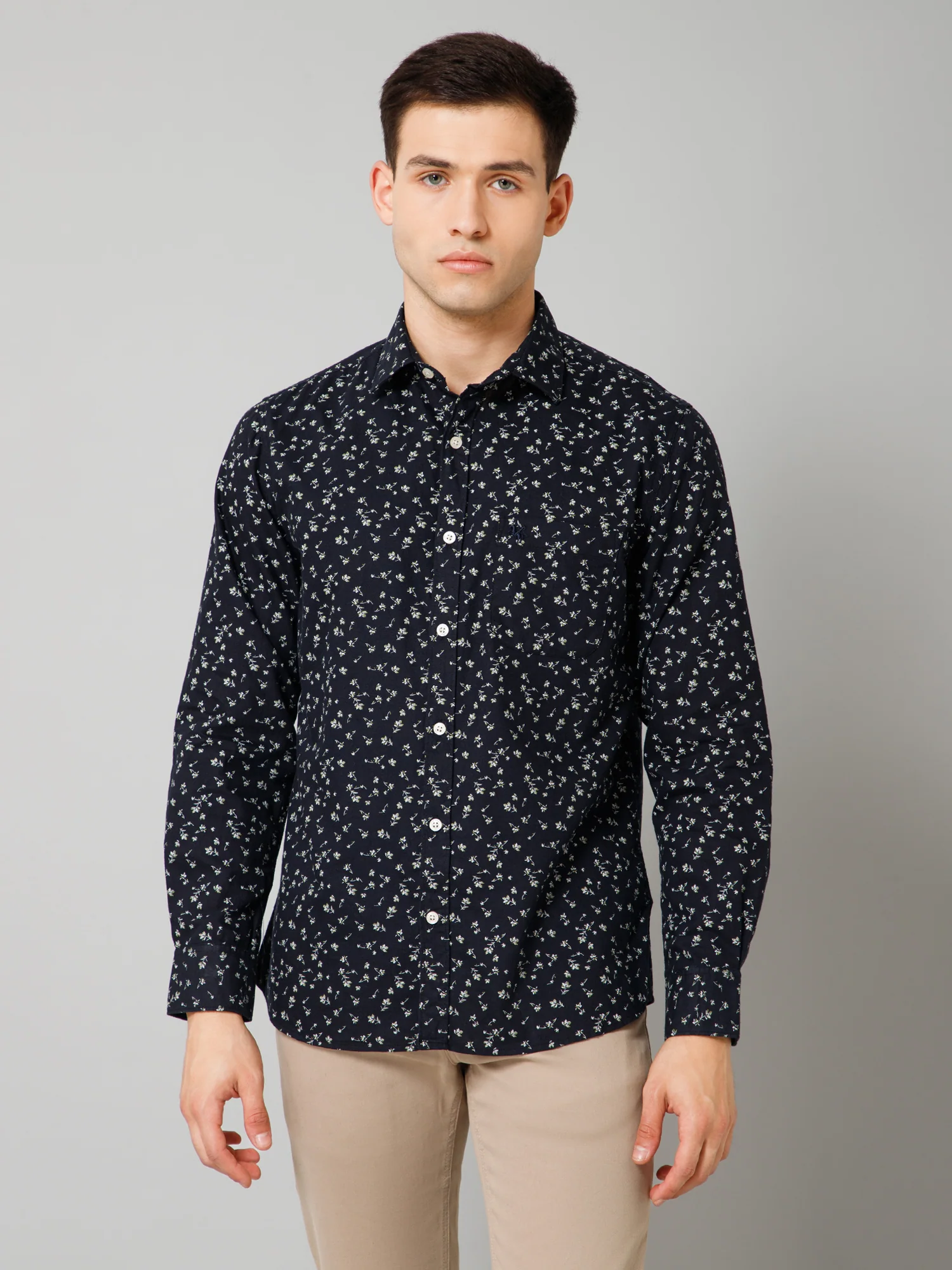 Casual Shirt for Men | Breathable & Soft with Color Fastness Regular Fit Spread Collar Neck Cotton Blend Fabric Printed Pattern