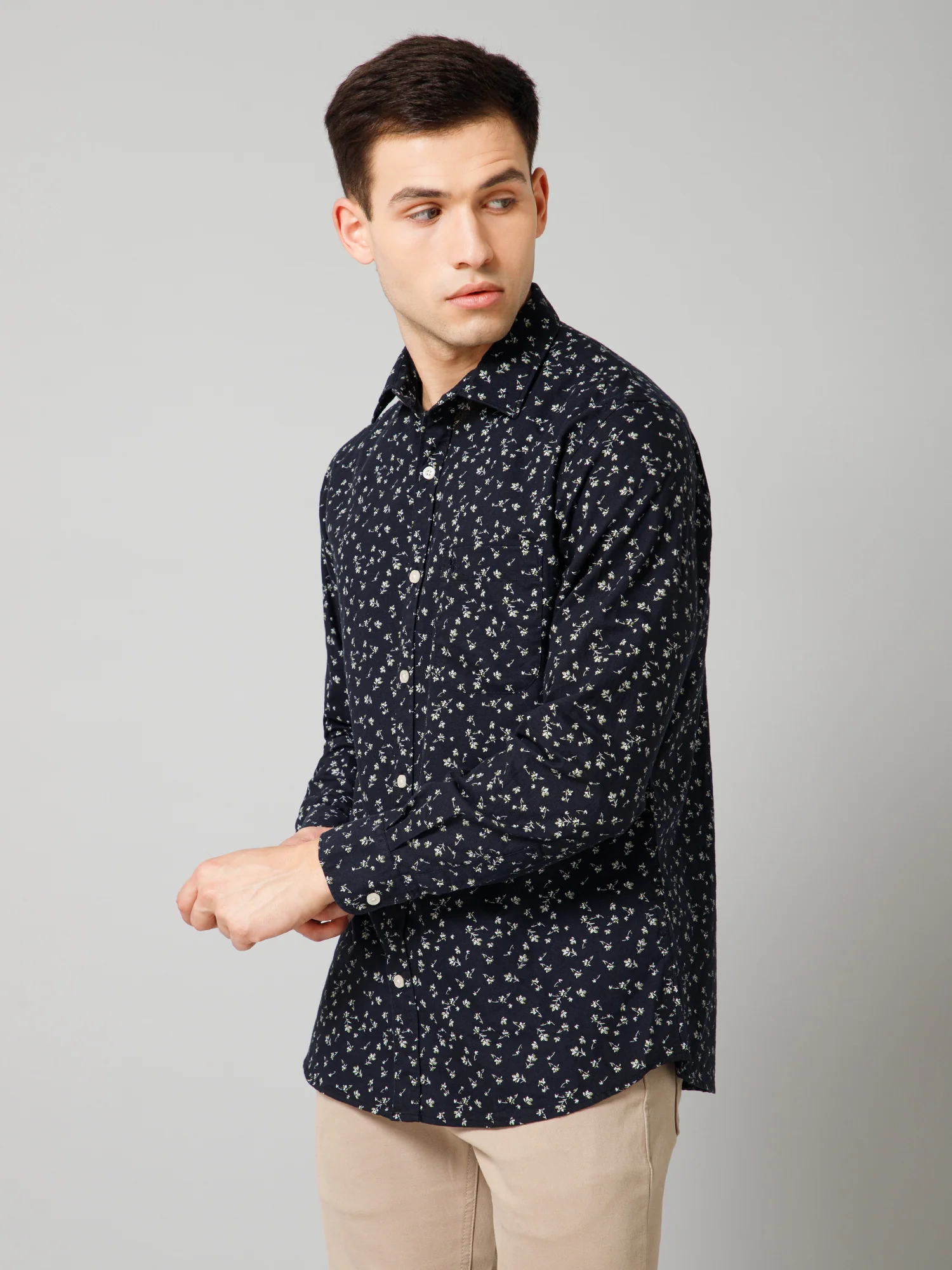 Casual Shirt for Men | Breathable & Soft with Color Fastness Regular Fit Spread Collar Neck Cotton Blend Fabric Printed Pattern - Image 2