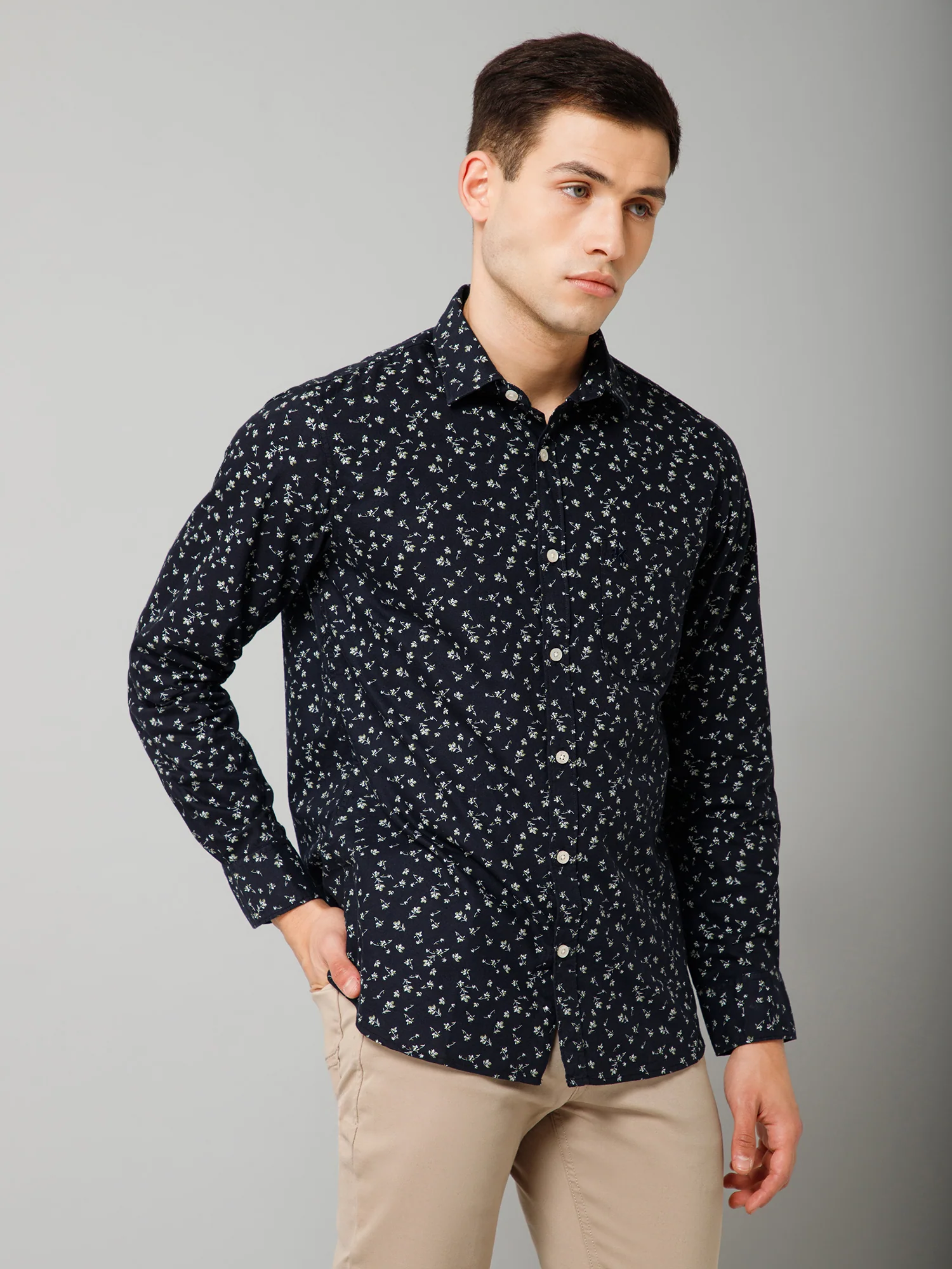 Casual Shirt for Men | Breathable & Soft with Color Fastness Regular Fit Spread Collar Neck Cotton Blend Fabric Printed Pattern - Image 3