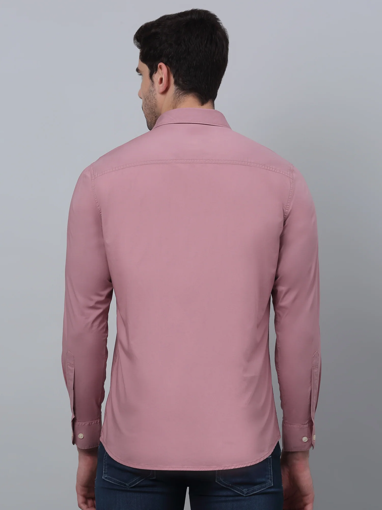 Casual Shirt for Men | Breathable & Soft with Color Fastness Regular Fit Spread Collar Neck Cotton Blend Fabric Solid Pattern - Image 4