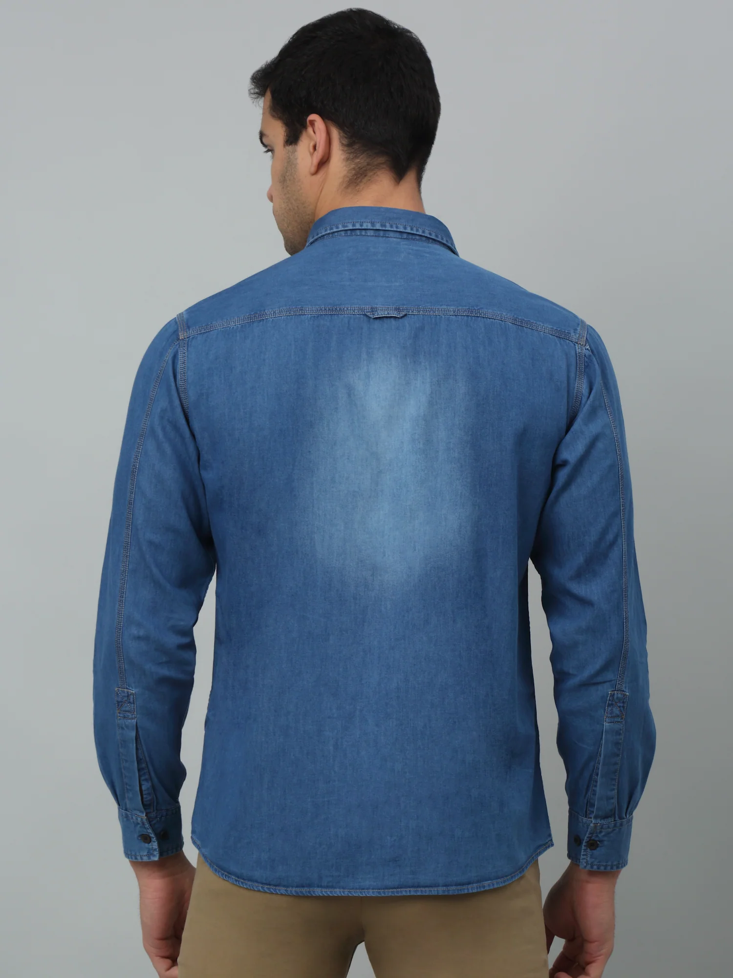 Casual Shirt for Men | Breathable & Soft with Color Fastness Regular Fit Spread Collar Neck Cotton Fabric Solid Pattern - Image 4