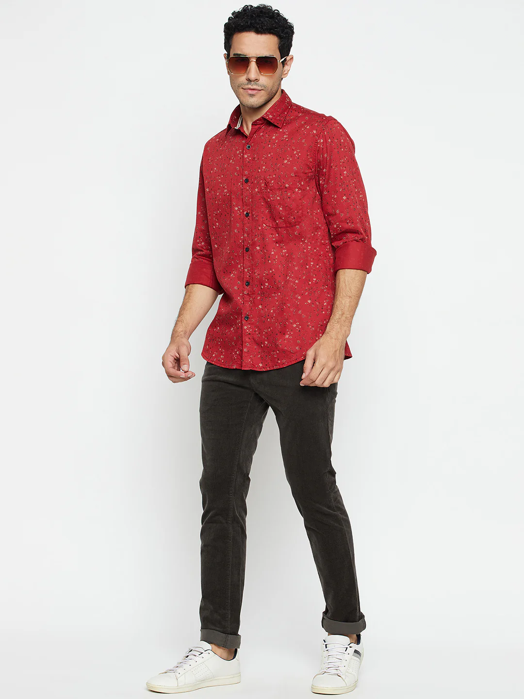 Casual Shirt for Men | Breathable & Soft with Color Fastness Regular Fit Spread Collar Neck Cotton Fabric Printed Pattern - Image 2