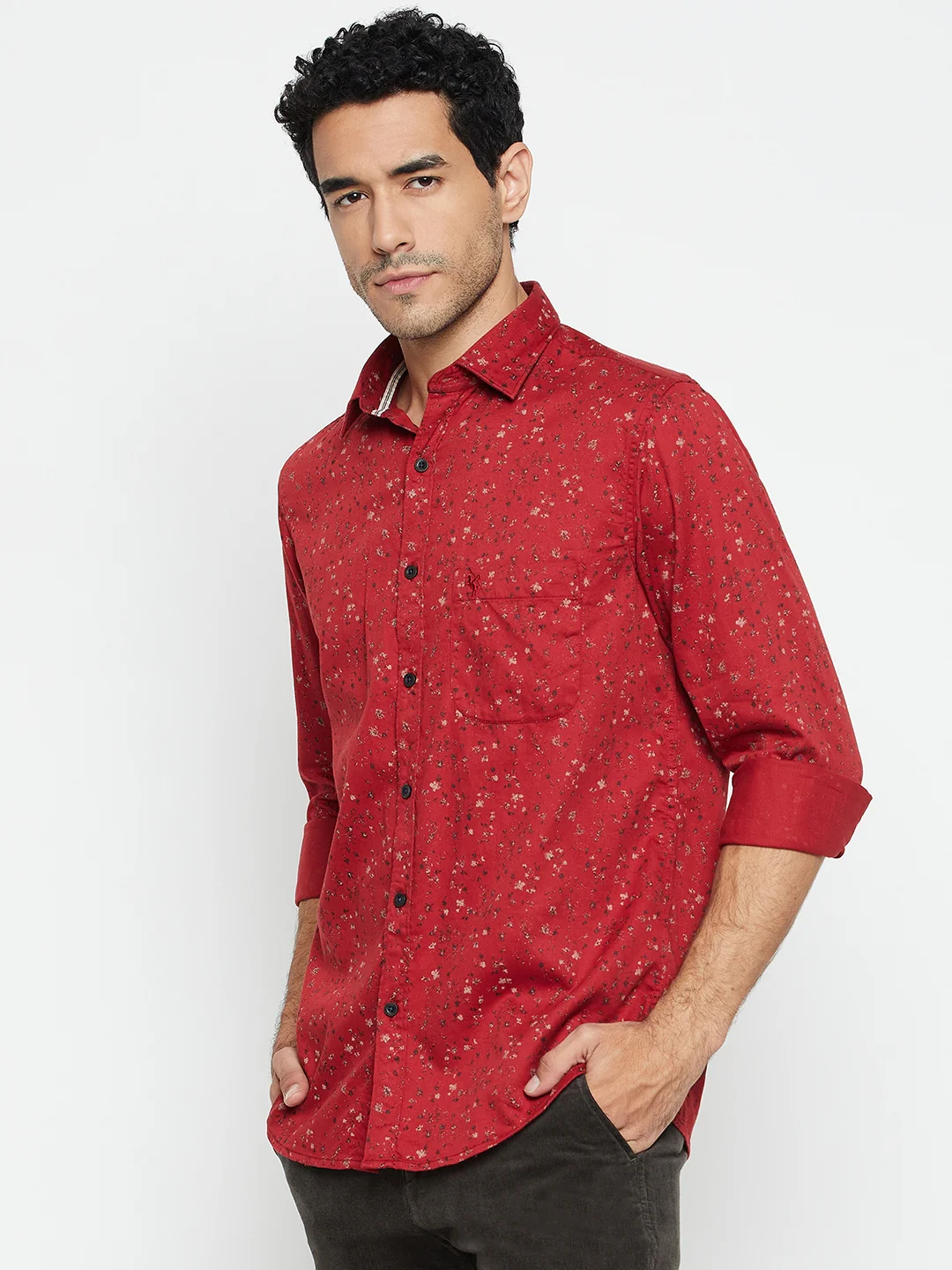 Casual Shirt for Men | Breathable & Soft with Color Fastness Regular Fit Spread Collar Neck Cotton Fabric Printed Pattern - Image 3
