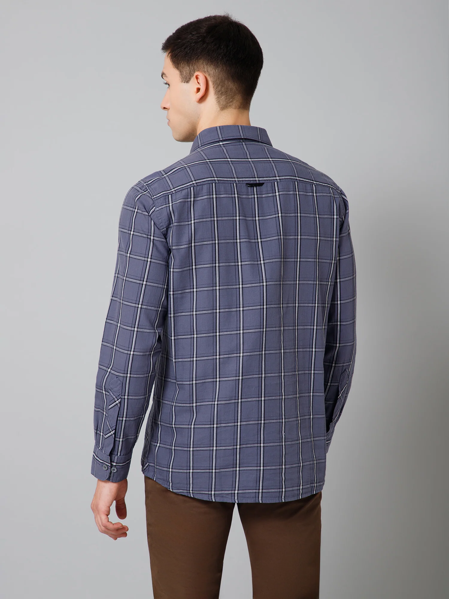 Casual Shirt for Men | Breathable & Soft with Color Fastness Regular Fit Spread Collar Neck Cotton Fabric Checkered Pattern - Image 4