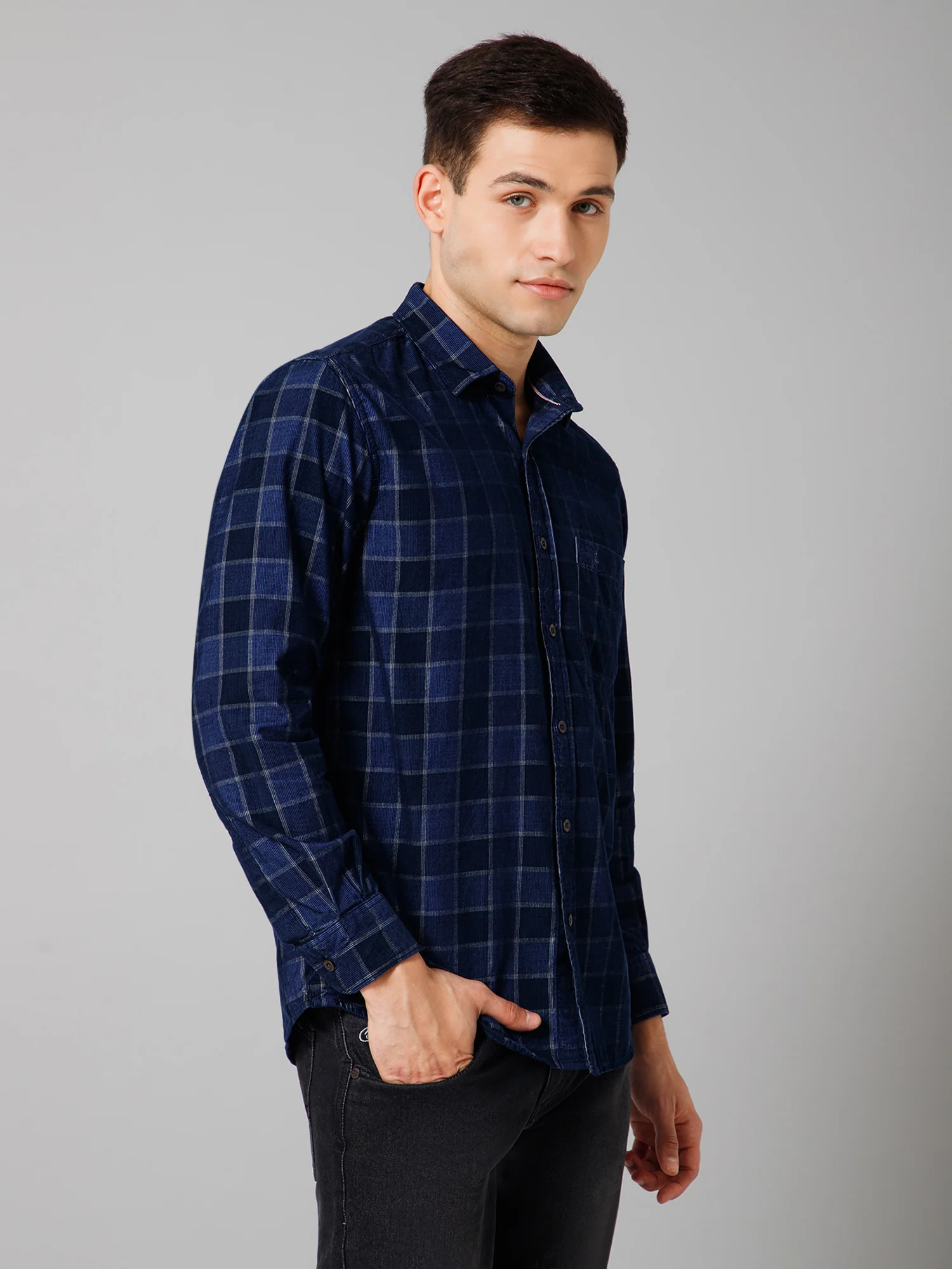 Casual Shirt for Men | Breathable & Soft with Color Fastness Regular Fit Spread Collar Neck Cotton Fabric Checkered Pattern - Image 3