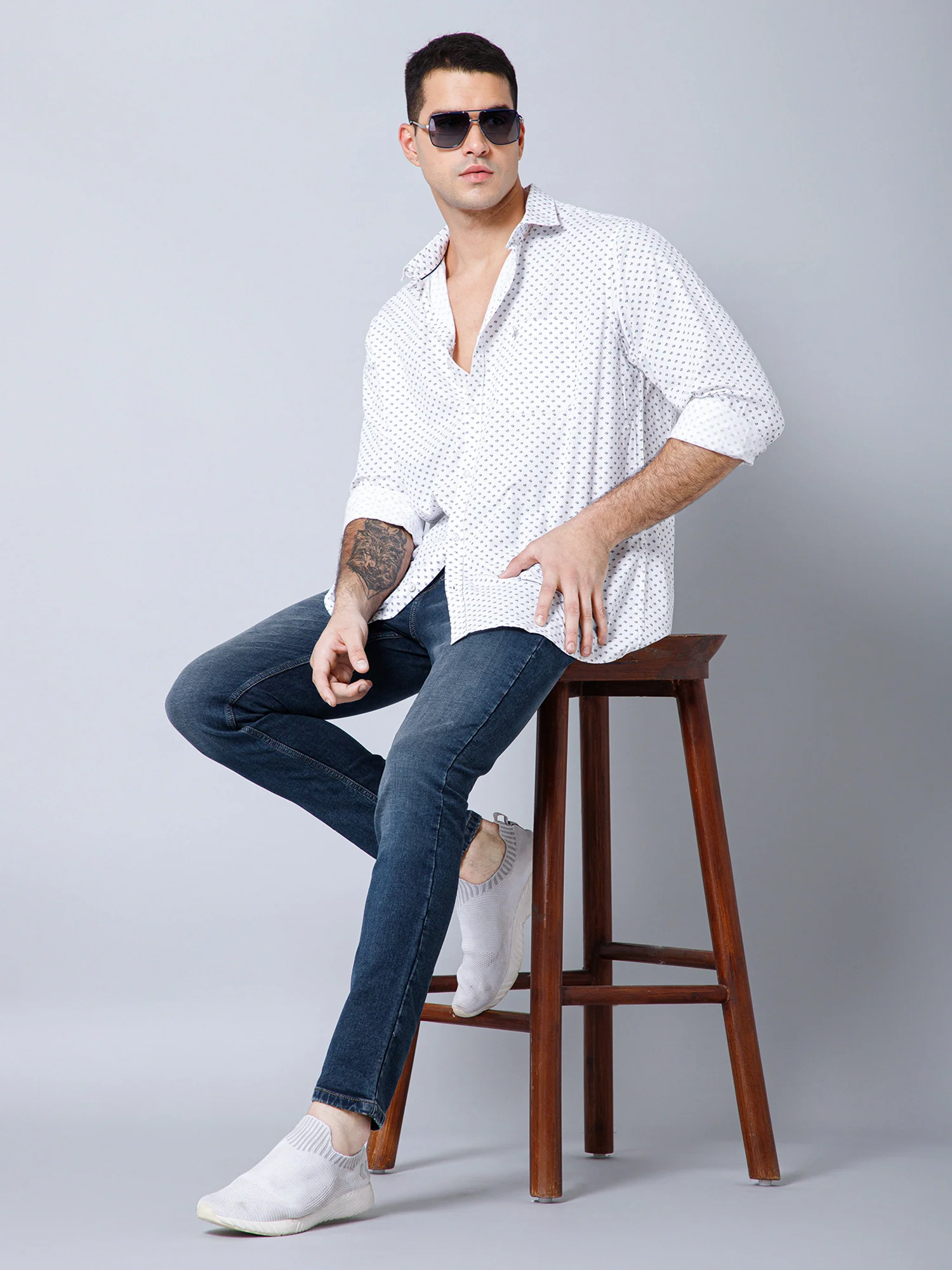 Denim Jeans for Men l Breathable & Soft with Color Fastness Ultra Narrow Fit Cotton Fabric Solid Pattern Button Closure - Image 5