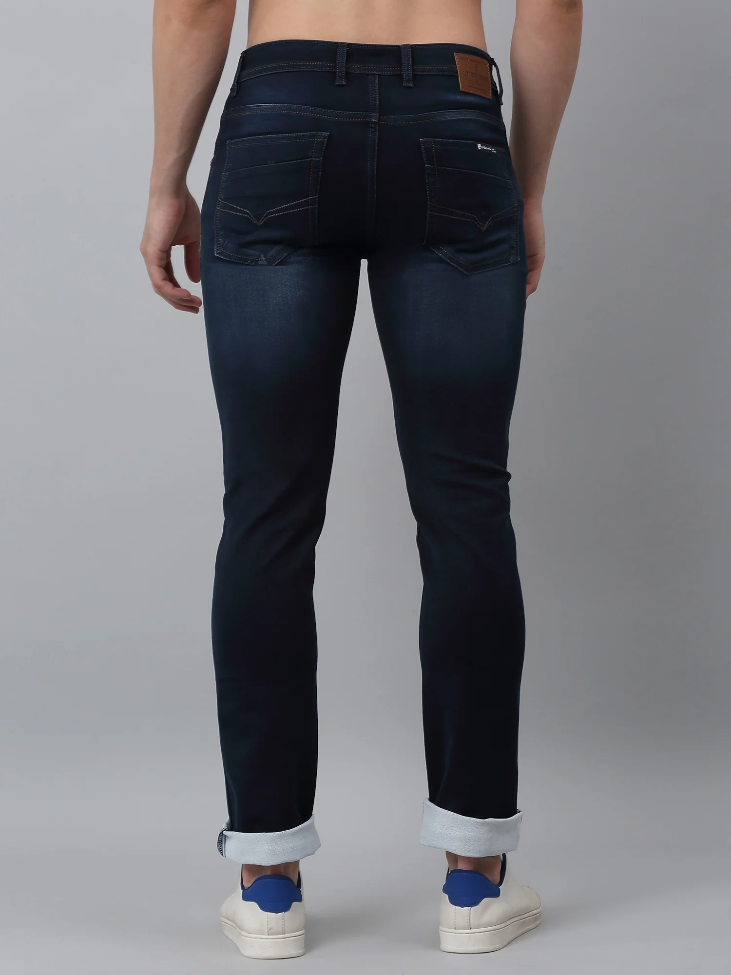 Denim Jeans for Men l Breathable & Soft with Color Fastness Ultra Narrow Fit Cotton Fabric Solid Pattern Button Closure - Image 5