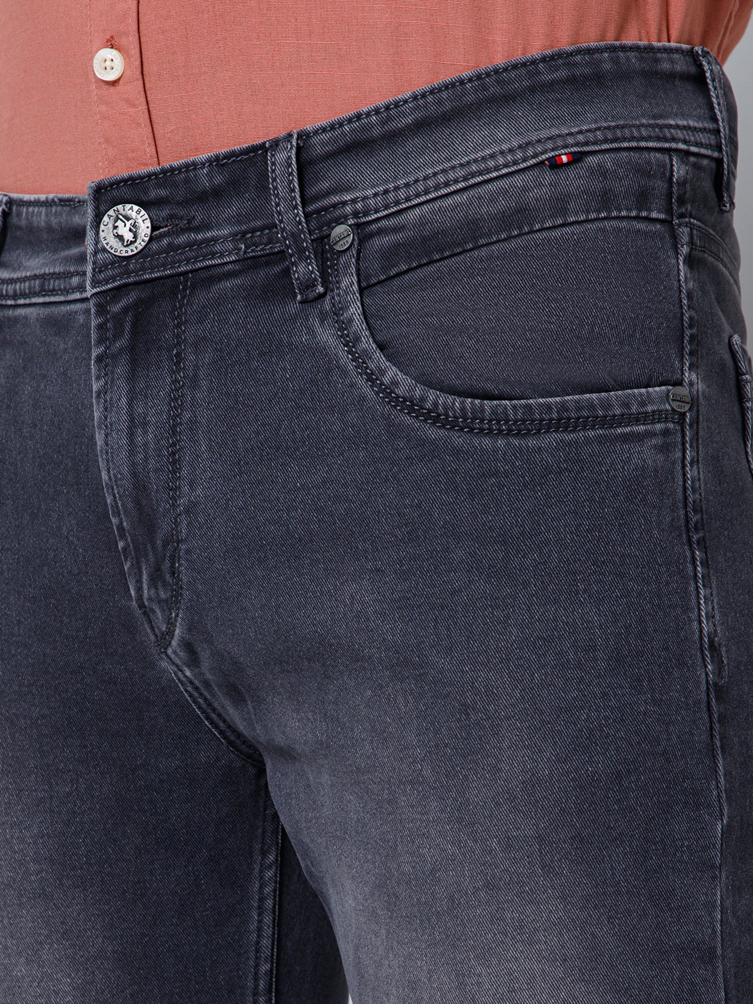 Denim Jeans for Men l Breathable & Soft with Color Fastness Ultra Narrow Fit Cotton Fabric Solid Pattern Button Closure - Image 6