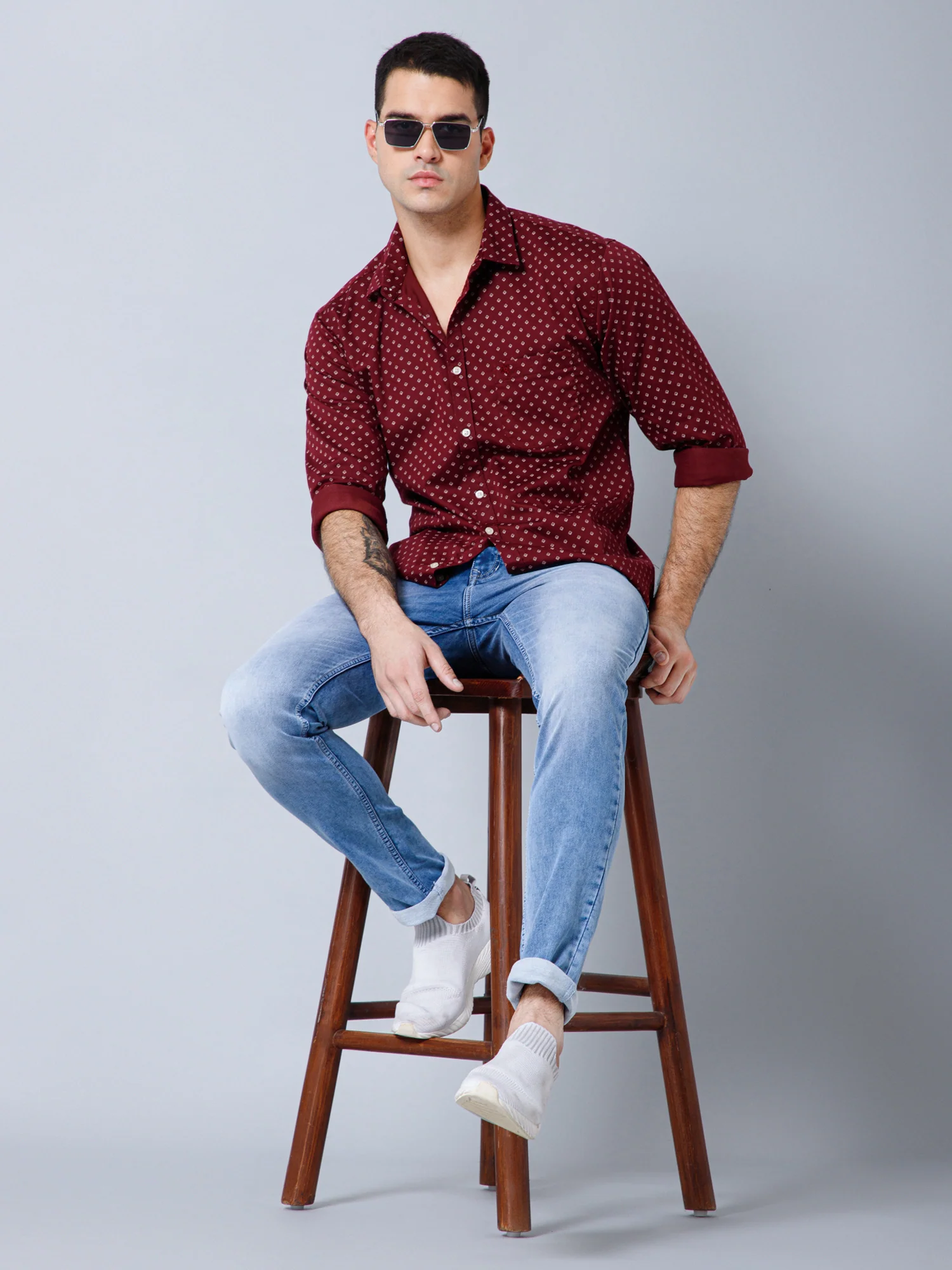 Denim Jeans for Men l Breathable & Soft with Color Fastness Ultra Narrow Fit Cotton Fabric Solid Pattern Button Closure - Image 5