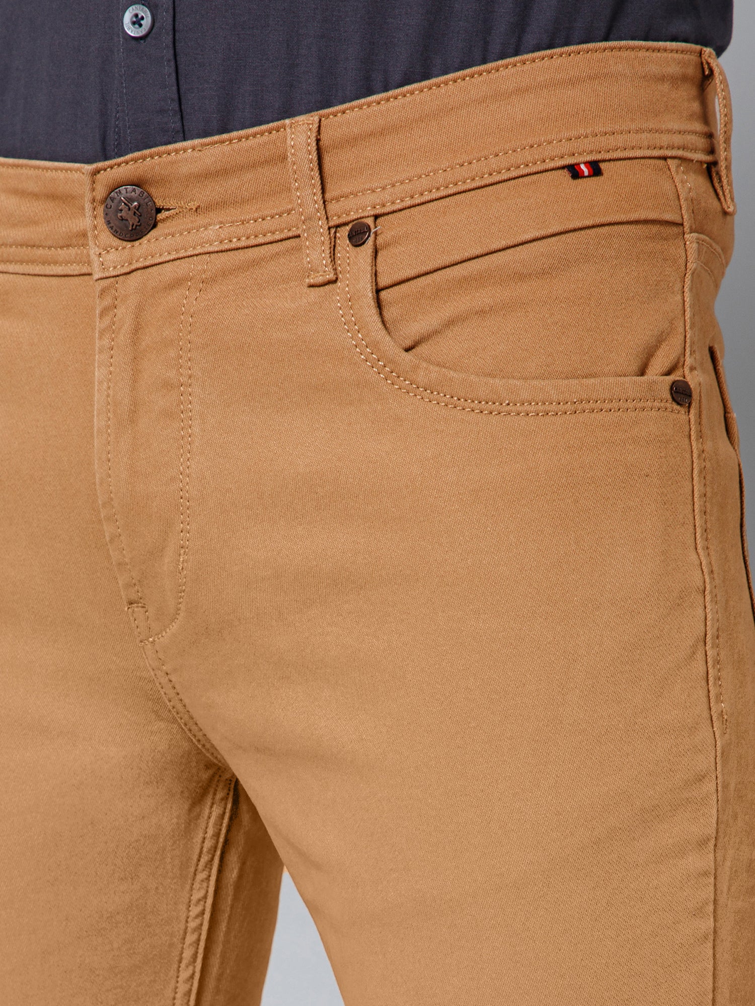 Denim Jeans for Men l Breathable & Soft with Color Fastness Ultra Narrow Fit Cotton Fabric Solid Pattern Button Closure - Image 6