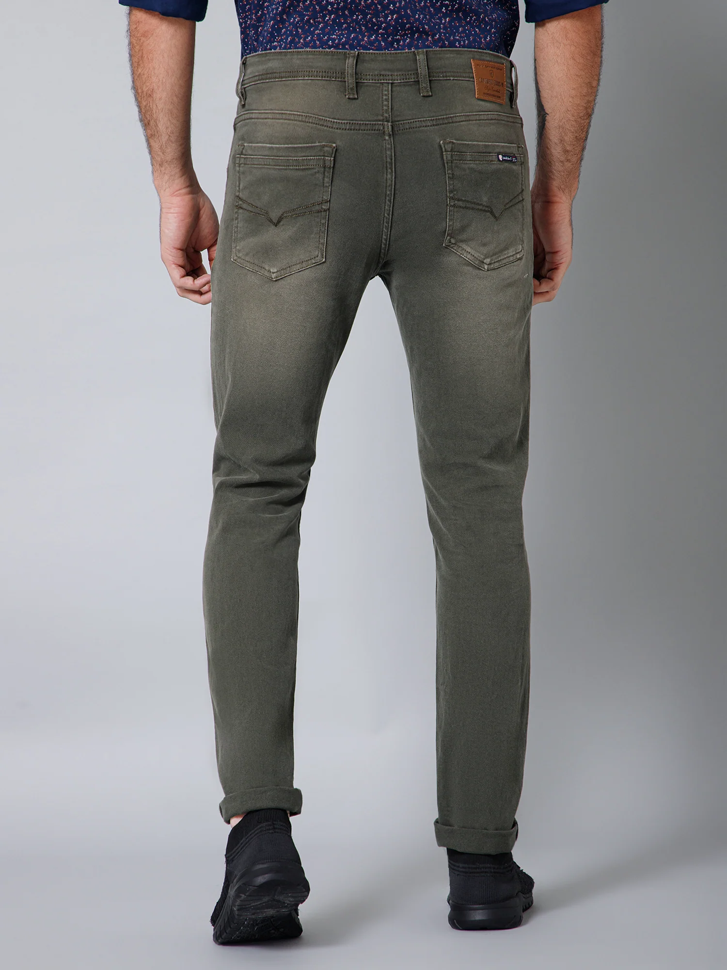 Denim Jeans for Men l Breathable & Soft with Color Fastness Ultra Narrow Fit Cotton Fabric Solid Pattern Button Closure - Image 4