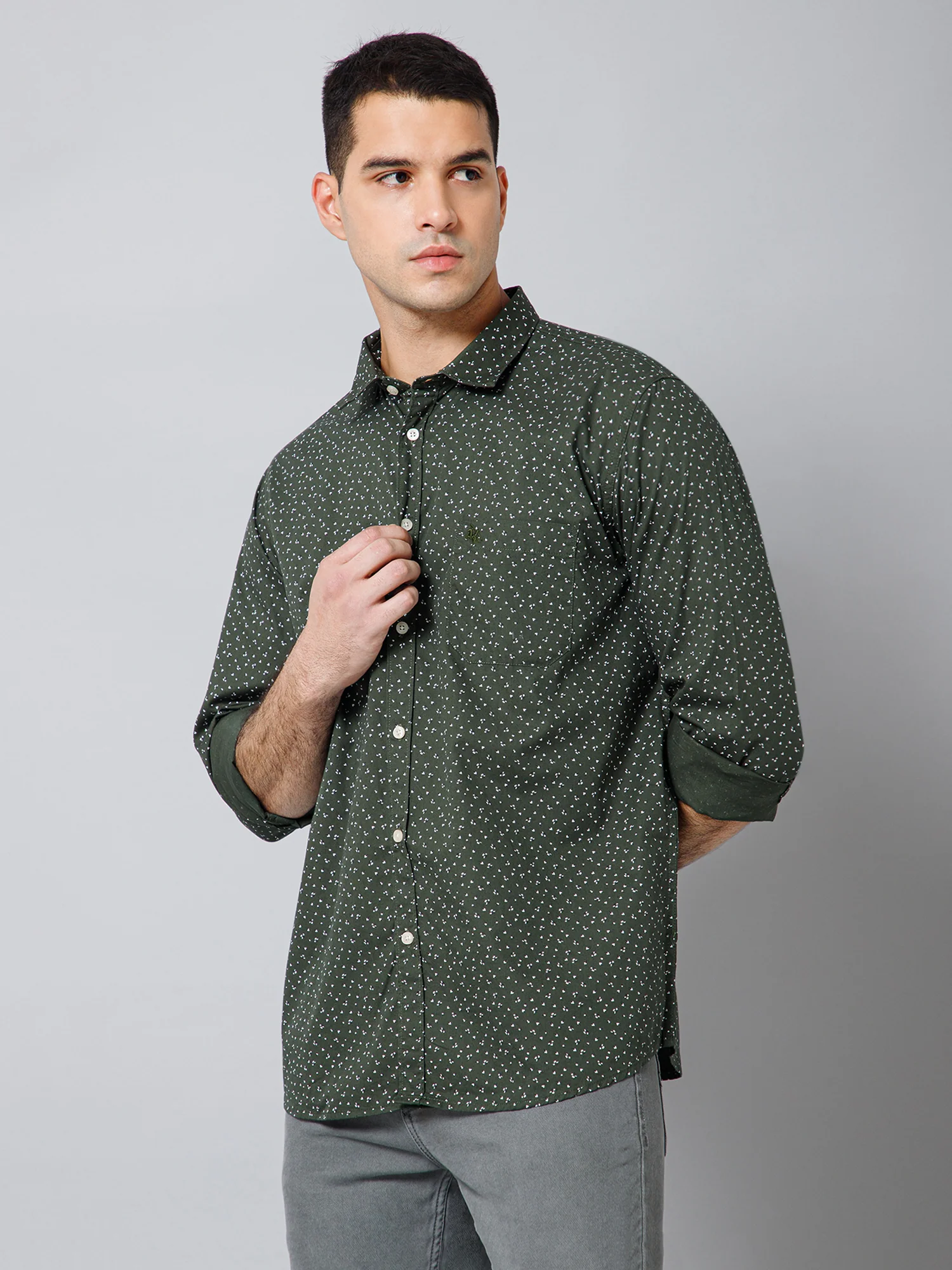 Casual Shirt for Men | Breathable & Soft with Color Fastness Regular Fit Spread Collar Neck Cotton Fabric Printed Pattern - Image 2