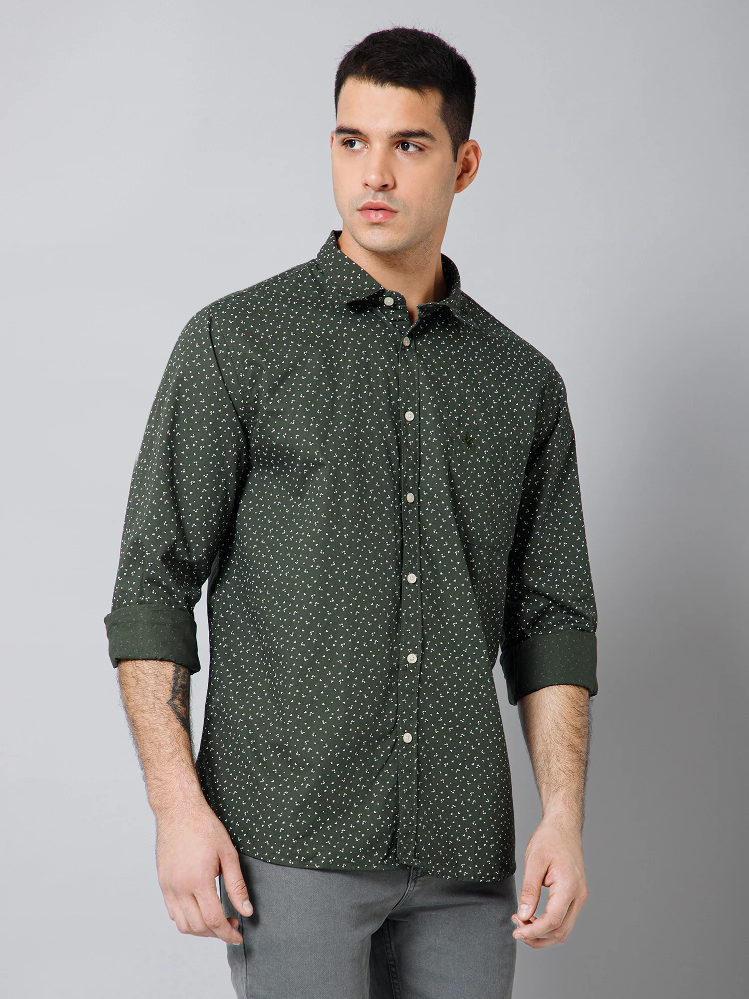 Casual Shirt for Men | Breathable & Soft with Color Fastness Regular Fit Spread Collar Neck Cotton Fabric Printed Pattern - Image 3