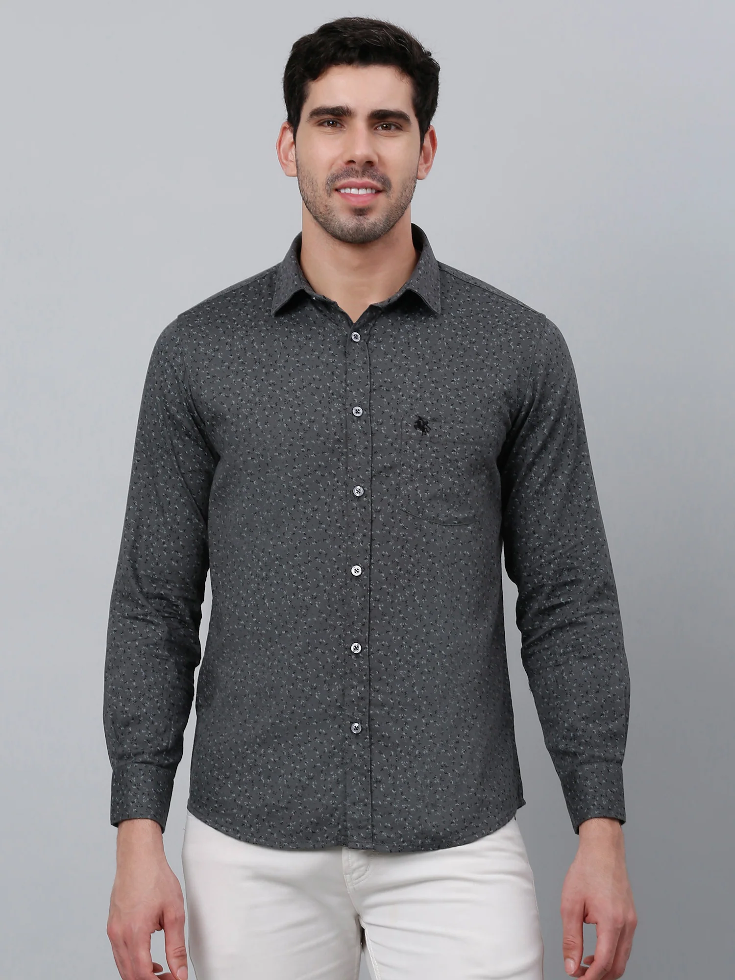 Casual Shirt for Men | Breathable & Soft with Color Fastness Regular Fit Spread Collar Neck Cotton Fabric Printed Pattern