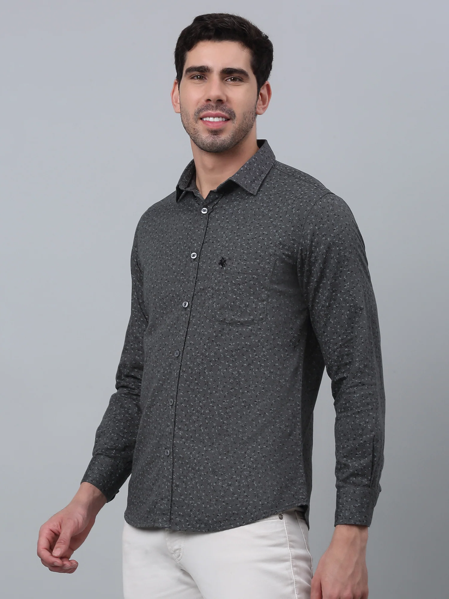Casual Shirt for Men | Breathable & Soft with Color Fastness Regular Fit Spread Collar Neck Cotton Fabric Printed Pattern - Image 2