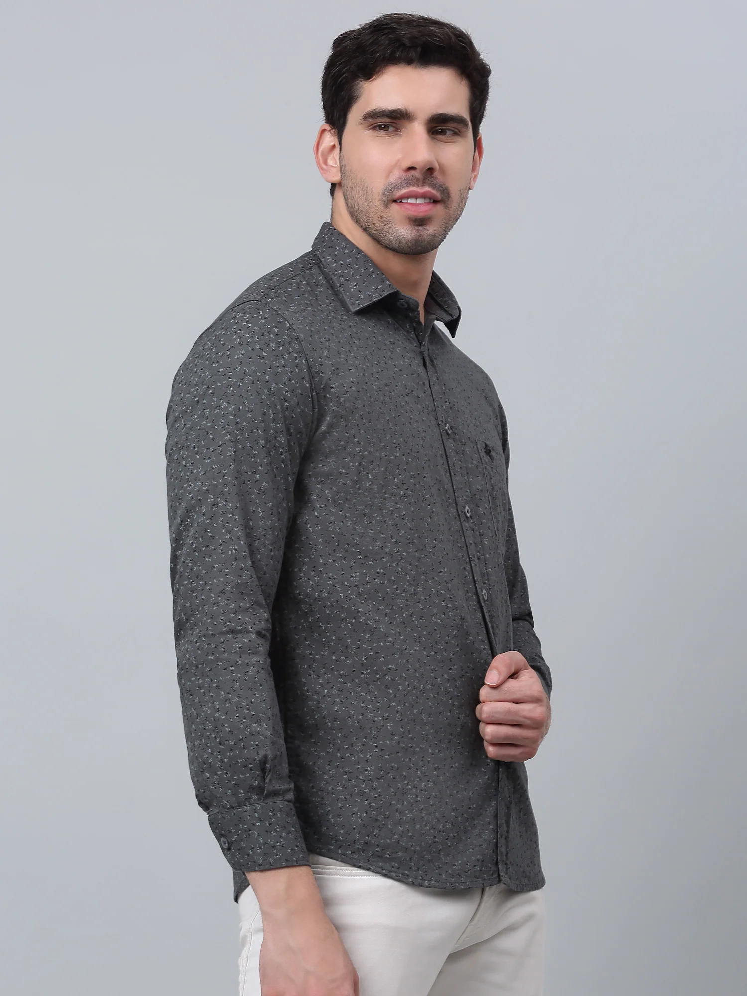 Casual Shirt for Men | Breathable & Soft with Color Fastness Regular Fit Spread Collar Neck Cotton Fabric Printed Pattern - Image 3