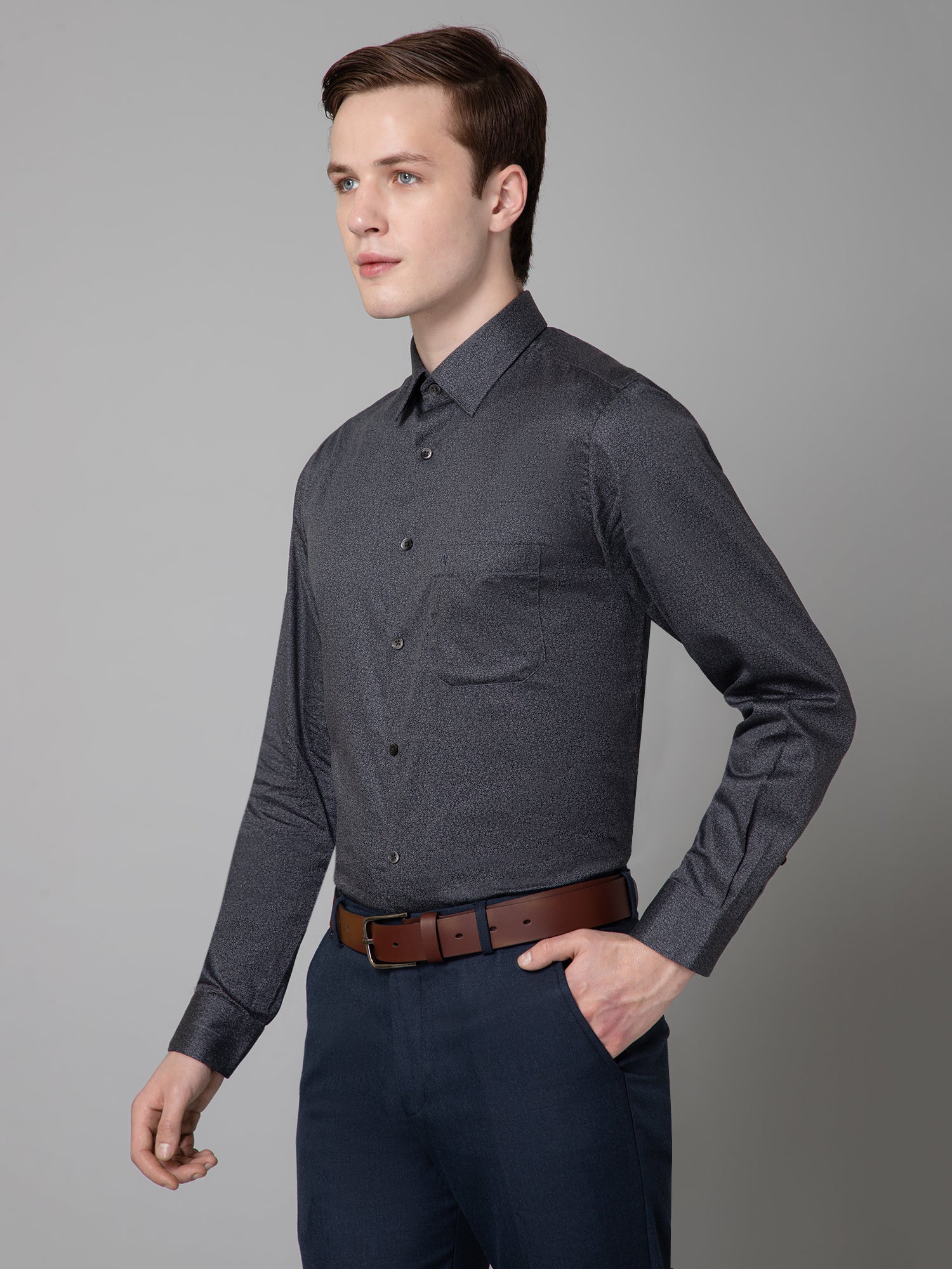 Formal Shirt for Men l Breathable & Soft with Color Fastness Regular Fit Spread Collar Neck Cotton Fabric Solid Pattern - Image 2