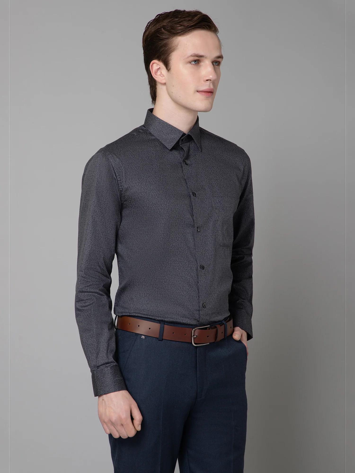 Formal Shirt for Men l Breathable & Soft with Color Fastness Regular Fit Spread Collar Neck Cotton Fabric Solid Pattern - Image 3
