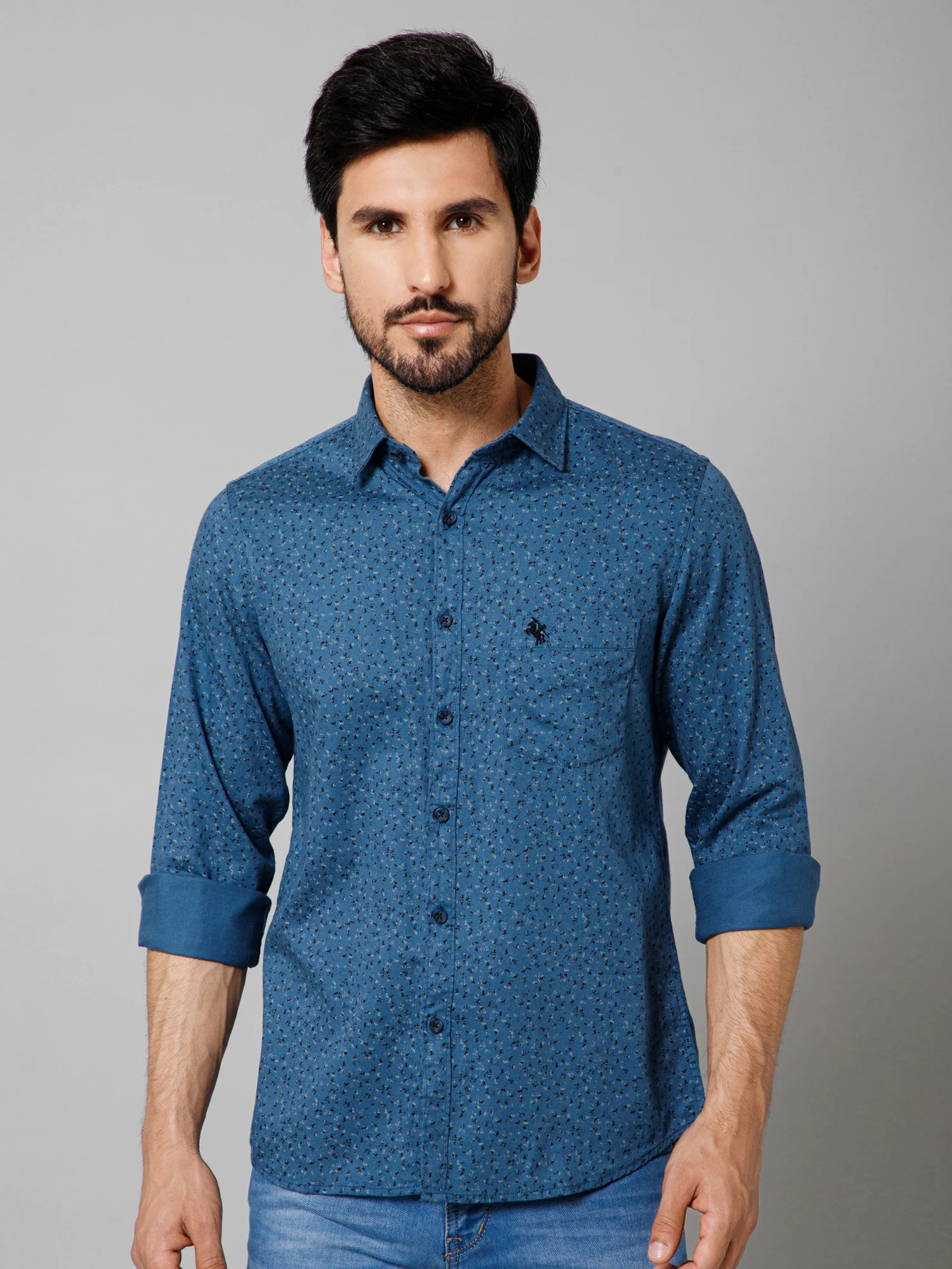 Casual Shirt for Men | Breathable & Soft with Color Fastness Regular Fit Spread Collar Neck Cotton Fabric Printed Pattern