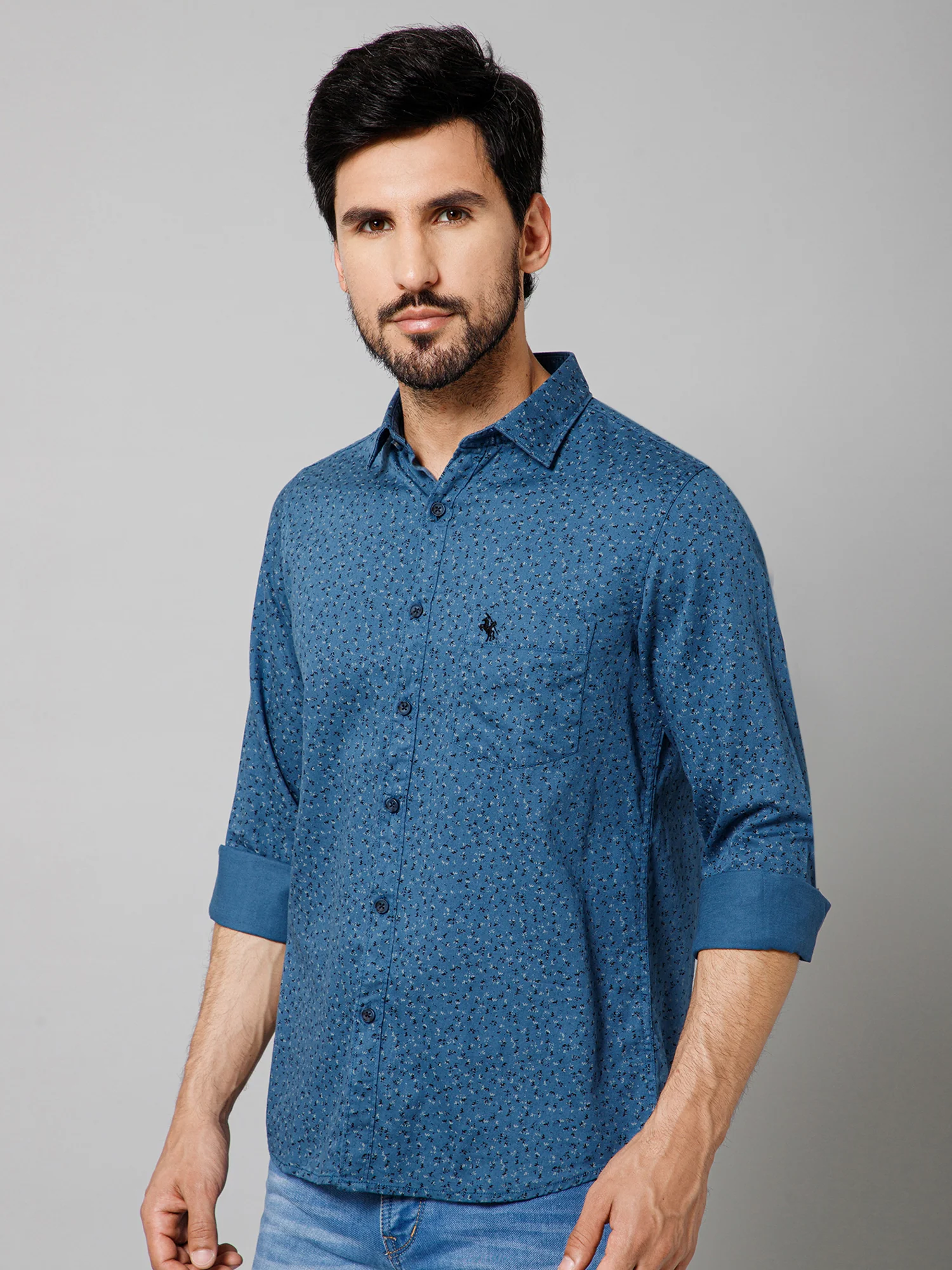 Casual Shirt for Men | Breathable & Soft with Color Fastness Regular Fit Spread Collar Neck Cotton Fabric Printed Pattern - Image 2