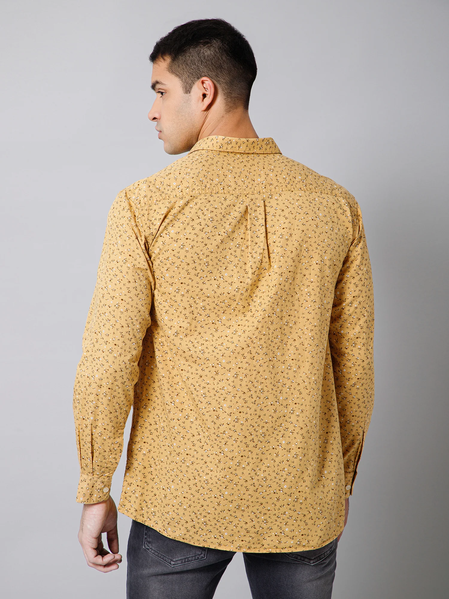 Casual Shirt for Men | Breathable & Soft with Color Fastness Regular Fit Spread Collar Neck Cotton Fabric Printed Pattern - Image 4
