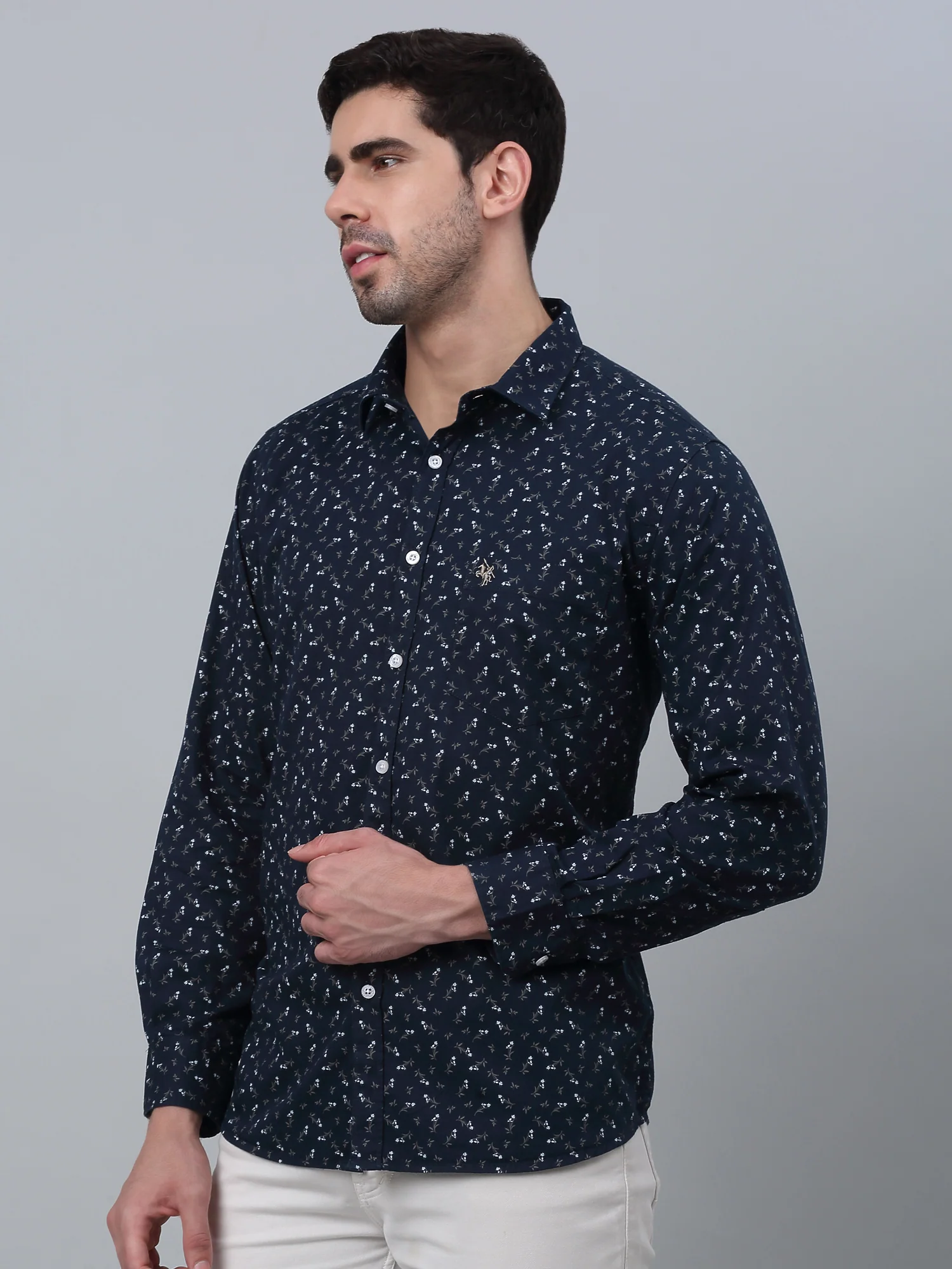 Casual Shirt for Men | Breathable & Soft with Color Fastness Regular Fit Spread Collar Neck Cotton Fabric Printed Pattern - Image 2