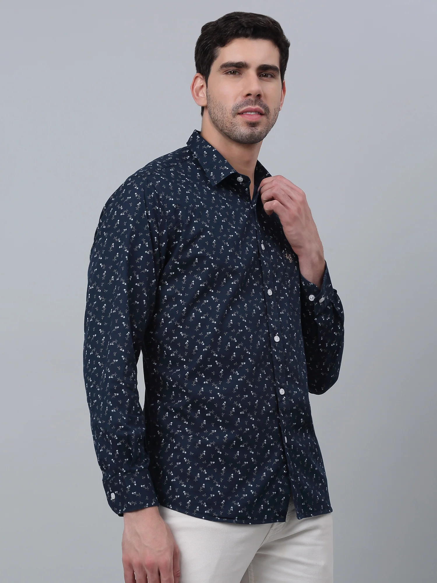 Casual Shirt for Men | Breathable & Soft with Color Fastness Regular Fit Spread Collar Neck Cotton Fabric Printed Pattern - Image 3