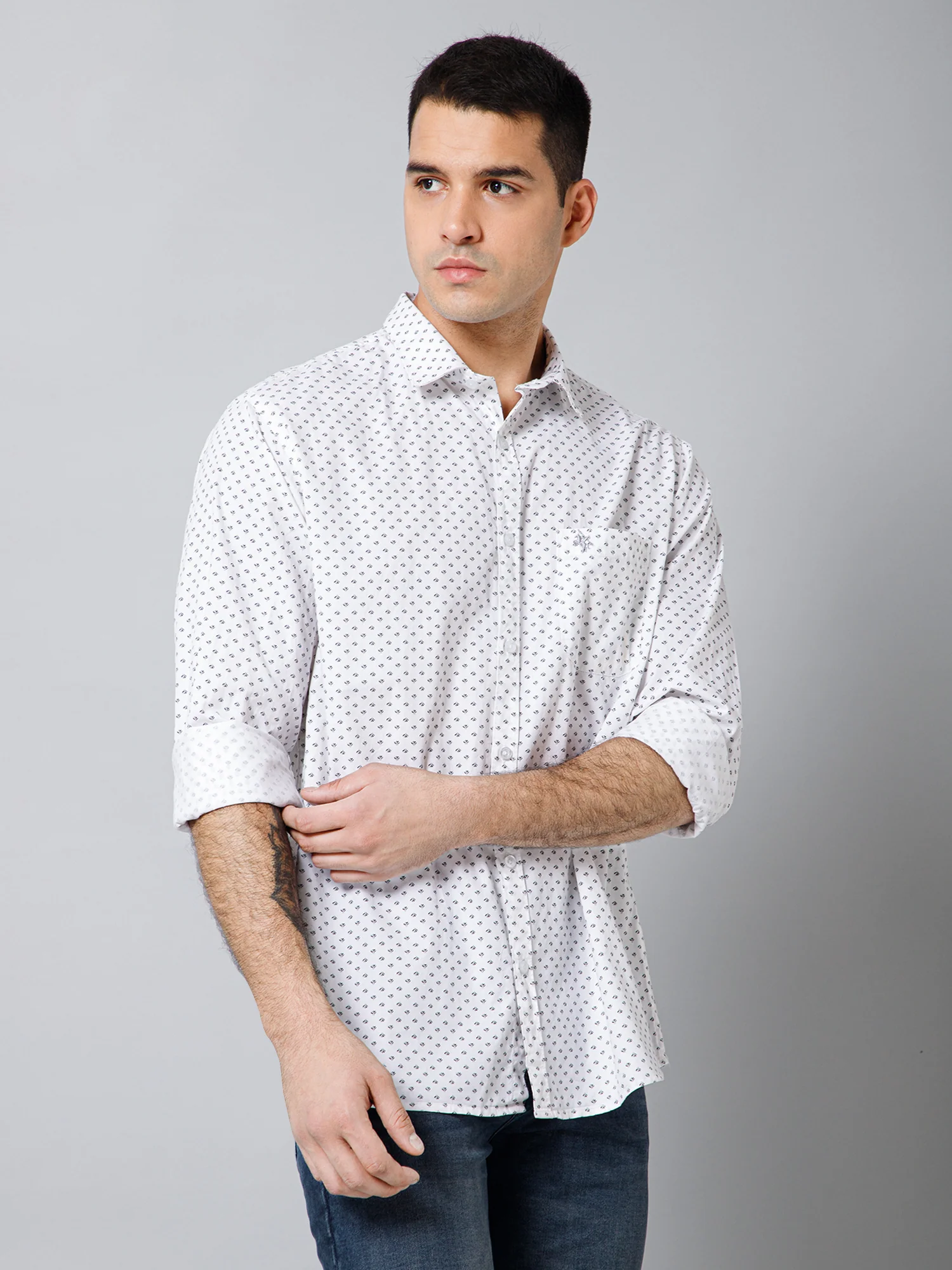 Casual Shirt for Men | Breathable & Soft with Color Fastness Regular Fit Spread Collar Neck Cotton Fabric Printed Pattern - Image 3