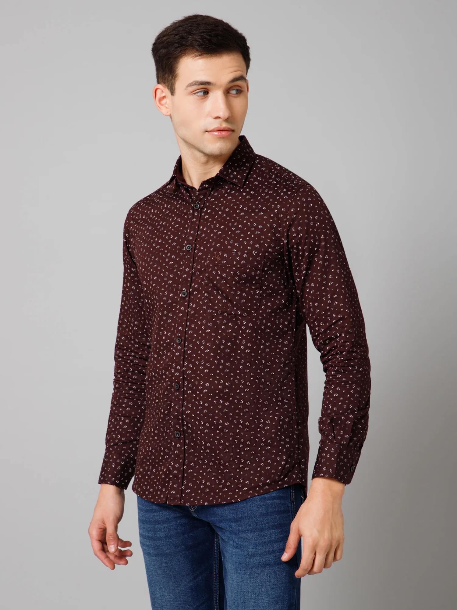 Casual Shirt for Men | Breathable & Soft with Color Fastness Regular Fit Spread Collar Neck Cotton Fabric Printed Pattern - Image 2