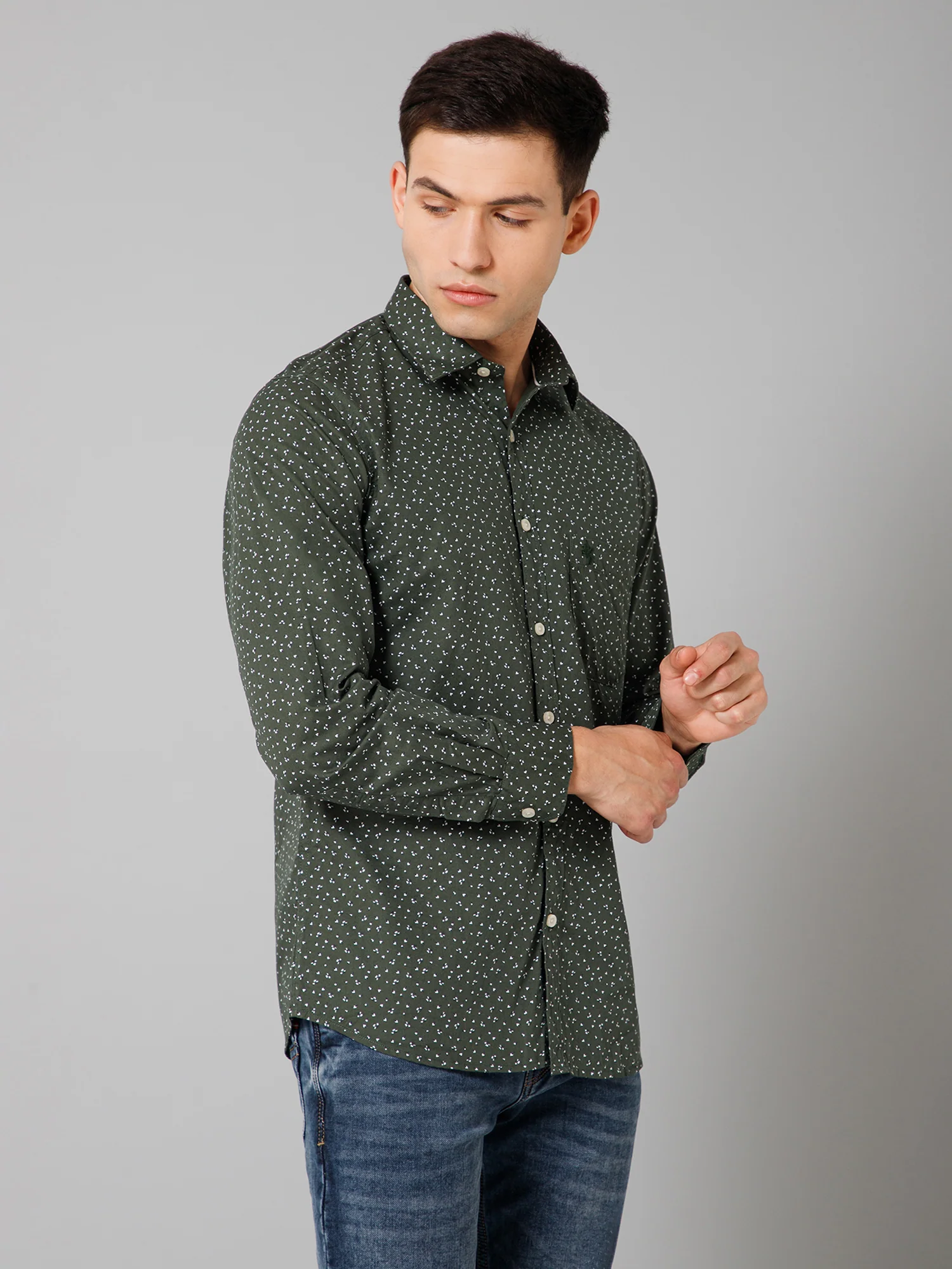 Casual Shirt for Men | Breathable & Soft with Color Fastness Regular Fit Spread Collar Neck Cotton Fabric Printed Pattern - Image 3