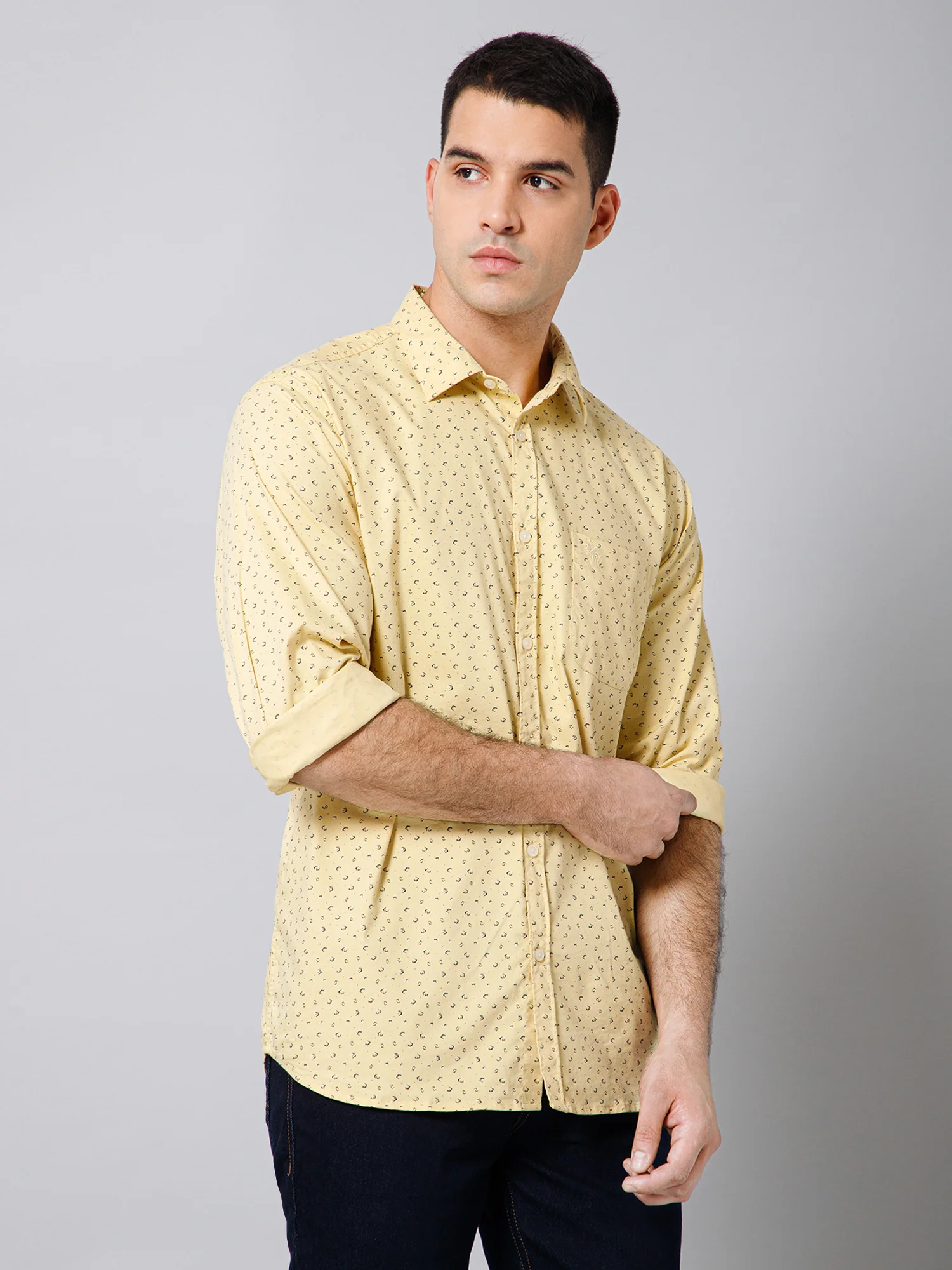 Casual Shirt for Men | Breathable & Soft with Color Fastness Regular Fit Spread Collar Neck Cotton Fabric Printed Pattern - Image 3