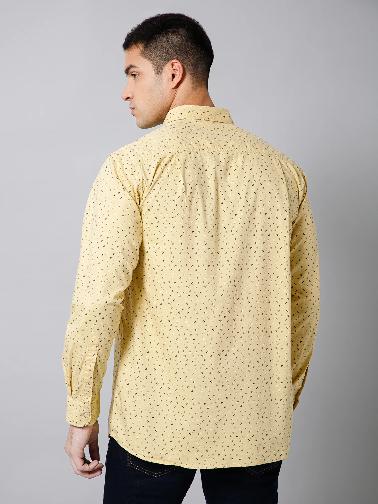 Casual Shirt for Men | Breathable & Soft with Color Fastness Regular Fit Spread Collar Neck Cotton Fabric Printed Pattern - Image 4