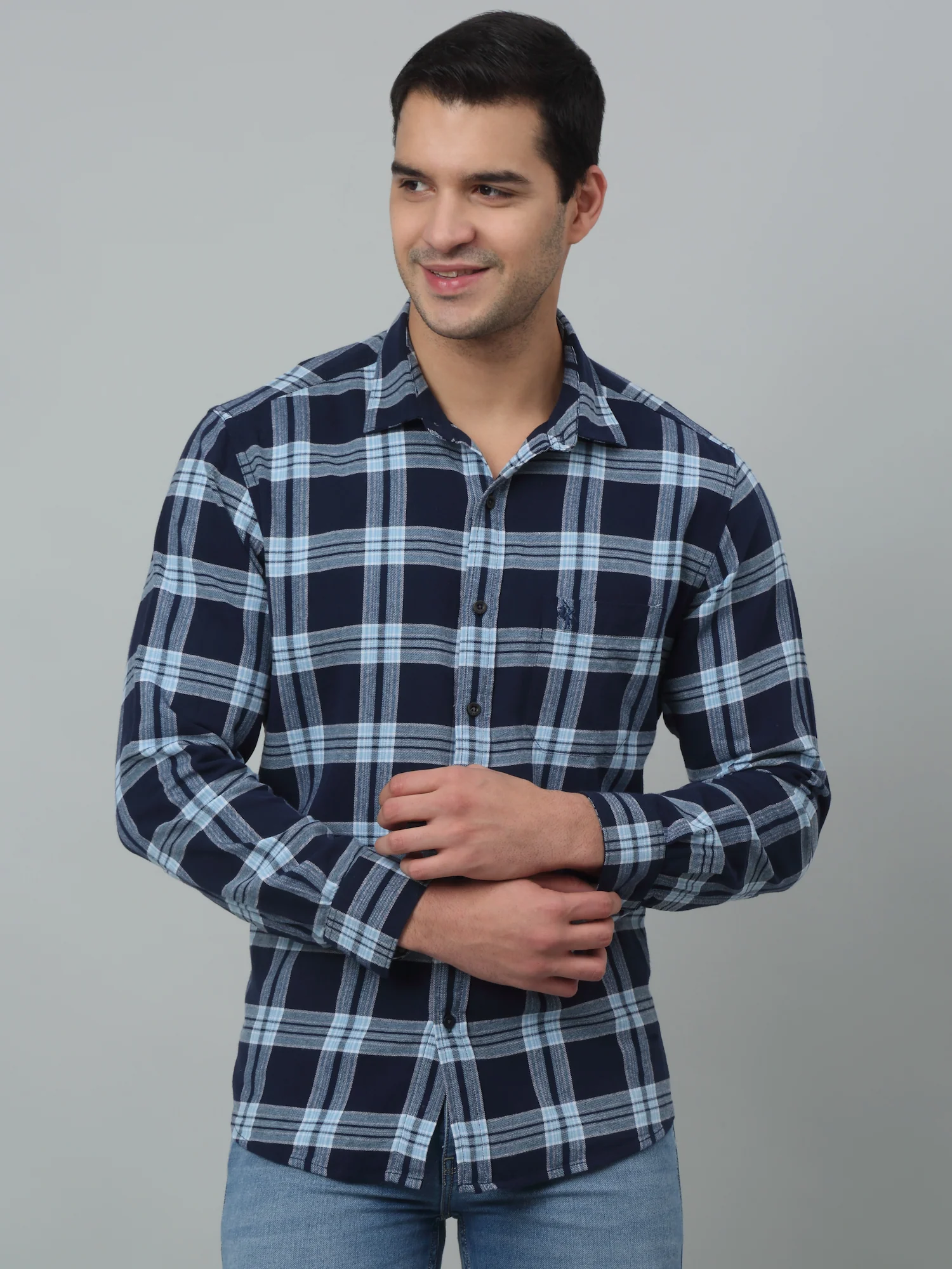 Casual Shirt for Men | Breathable & Soft with Color Fastness Regular Fit Spread Collar Neck Cotton Fabric Checkered Pattern