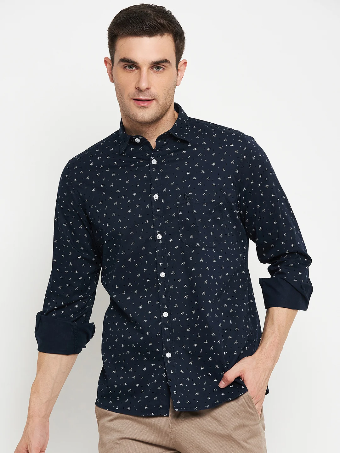 Casual Shirt for Men | Breathable & Soft with Color Fastness Regular Fit Spread Collar Neck Cotton Fabric Printed Pattern