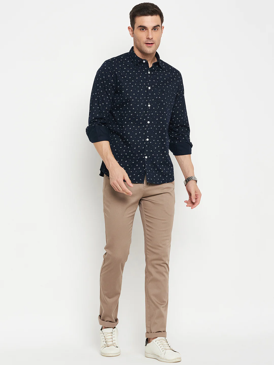 Casual Shirt for Men | Breathable & Soft with Color Fastness Regular Fit Spread Collar Neck Cotton Fabric Printed Pattern - Image 2
