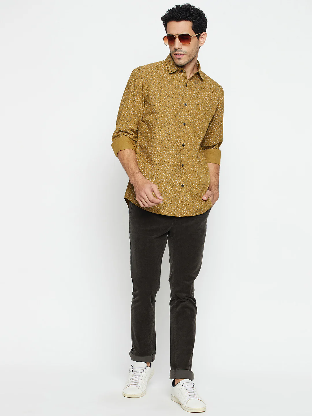 Casual Shirt for Men | Breathable & Soft with Color Fastness Regular Fit Spread Collar Neck Cotton Fabric Printed Pattern - Image 2