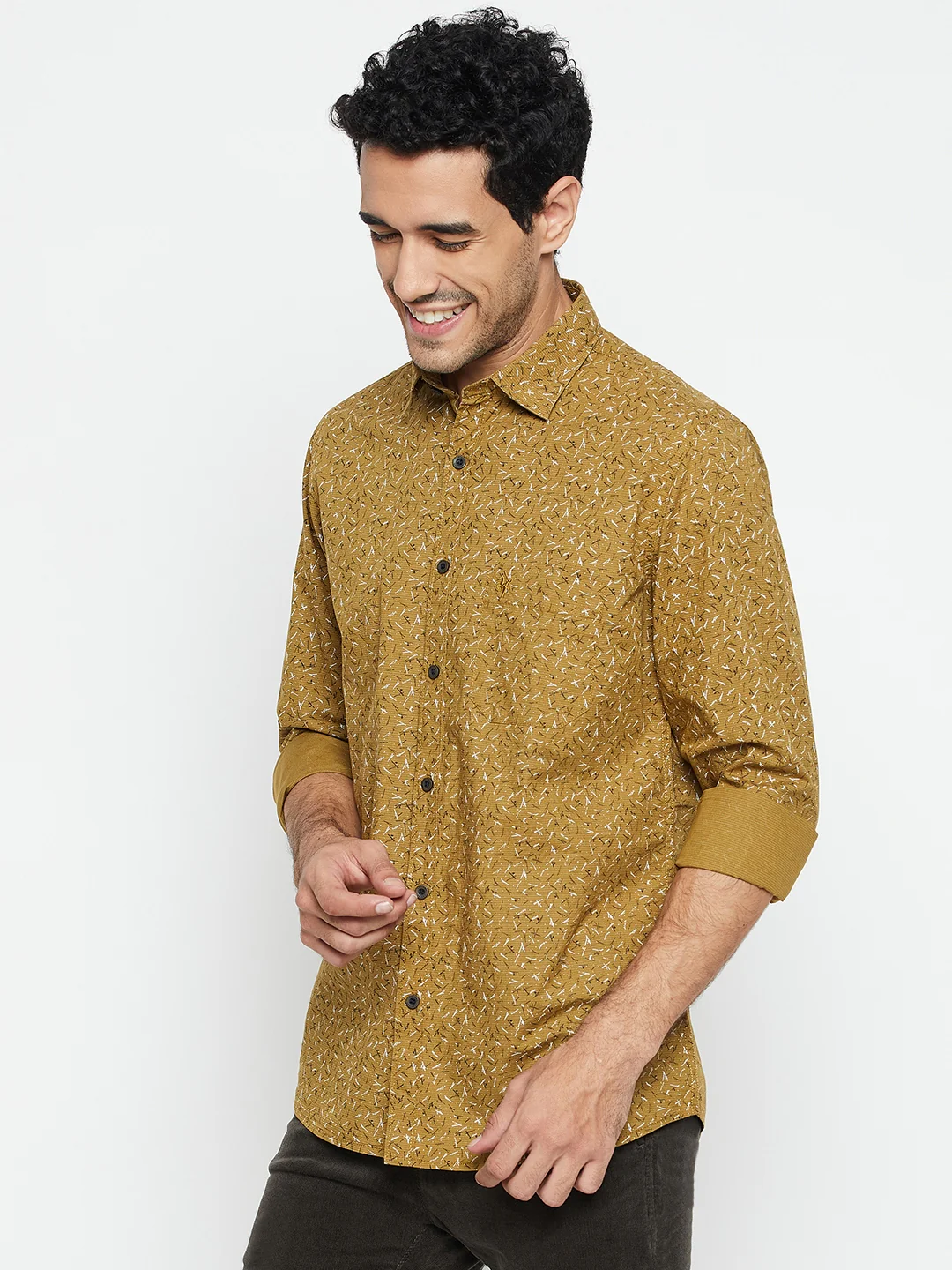 Casual Shirt for Men | Breathable & Soft with Color Fastness Regular Fit Spread Collar Neck Cotton Fabric Printed Pattern - Image 3
