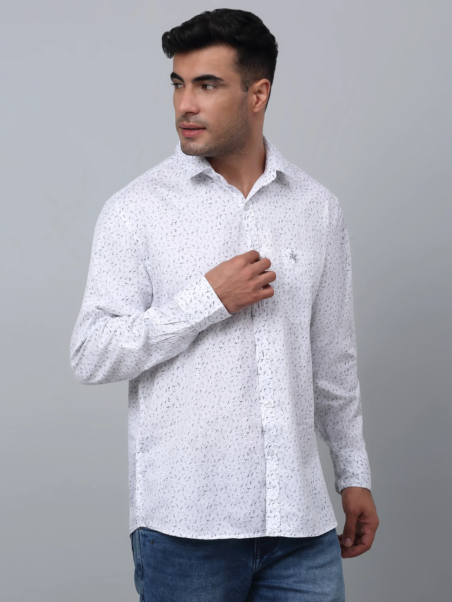 Casual Shirt for Men | Breathable & Soft with Color Fastness Regular Fit Spread Collar Neck Cotton Fabric Printed Pattern - Image 3