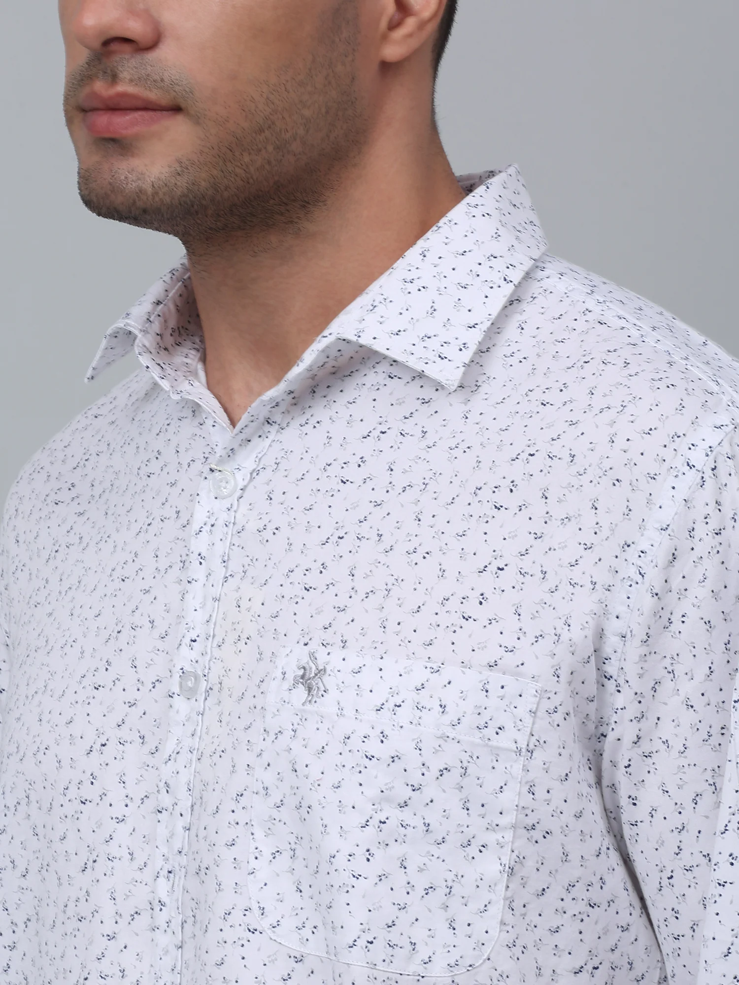 Casual Shirt for Men | Breathable & Soft with Color Fastness Regular Fit Spread Collar Neck Cotton Fabric Printed Pattern - Image 4