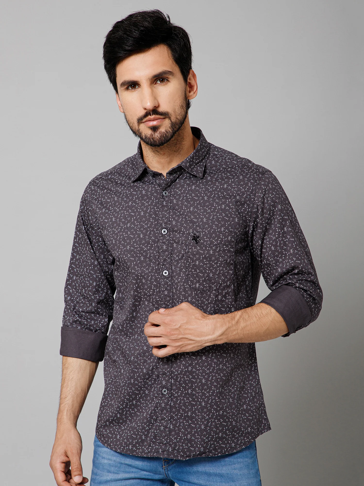 Casual Shirt for Men | Breathable & Soft with Color Fastness Regular Fit Spread Collar Neck Cotton Fabric Printed Pattern